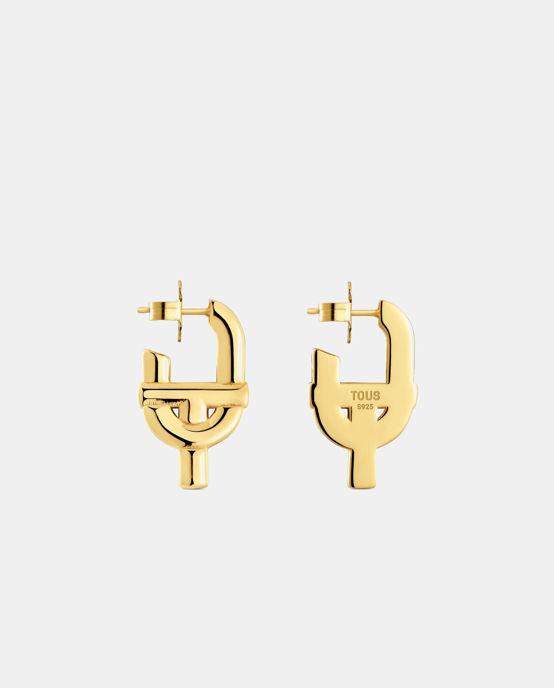 Pendientes manifesto grandes bañados en oro 18 kt sobre plata - Tous - Dorado Dorado-2