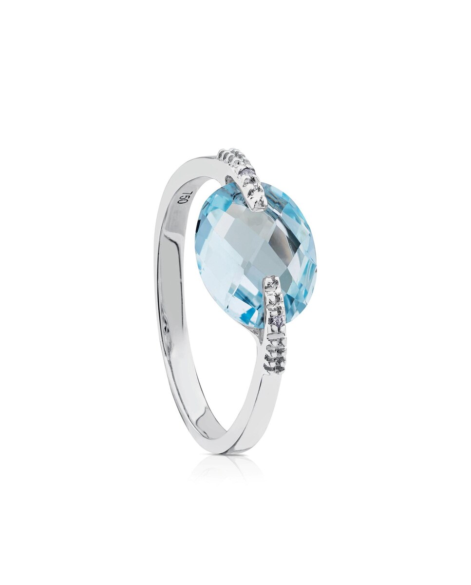 Anillo Color Kings de oro blanco con brillantes y topacio · Tous - Main Image