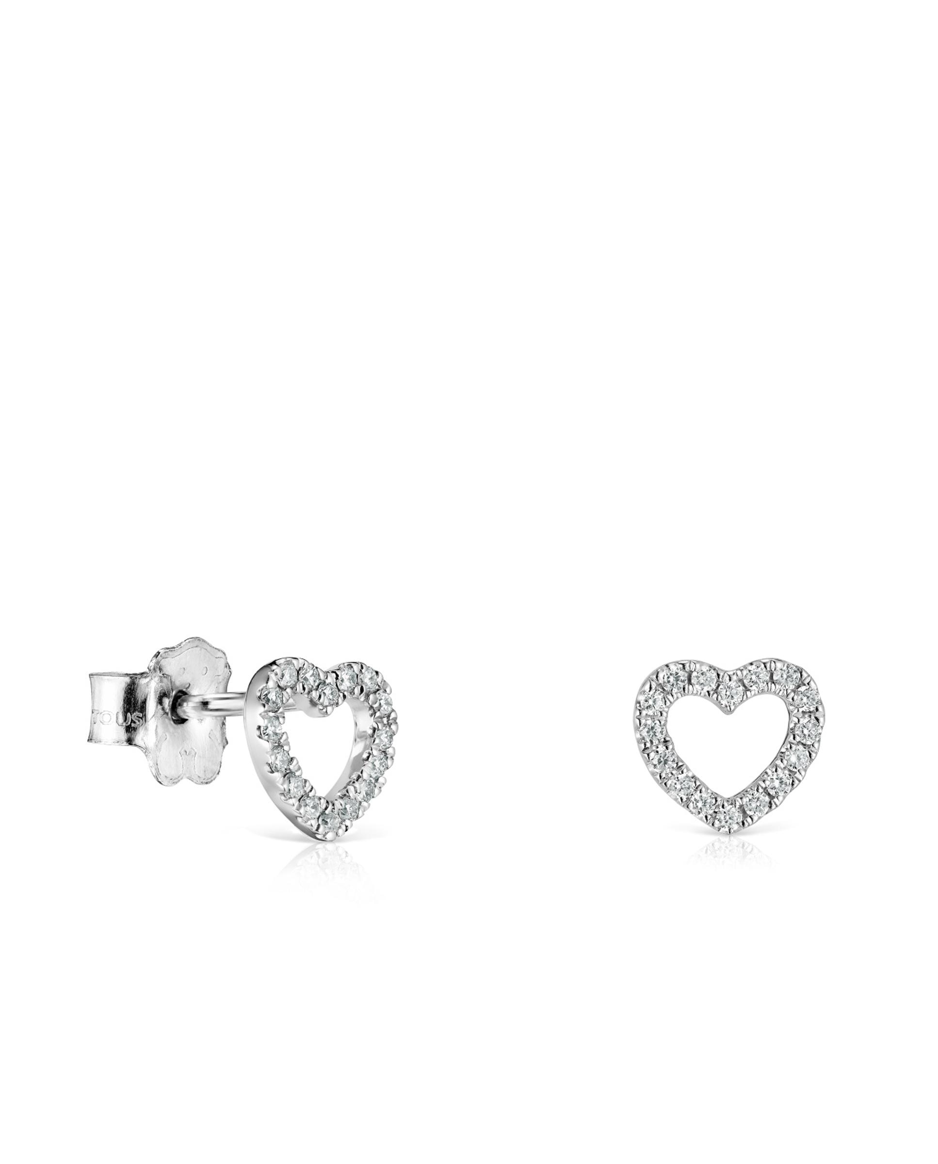 Colar Les Classiques Coração de Ouro Branco e Diamantes Branco-1