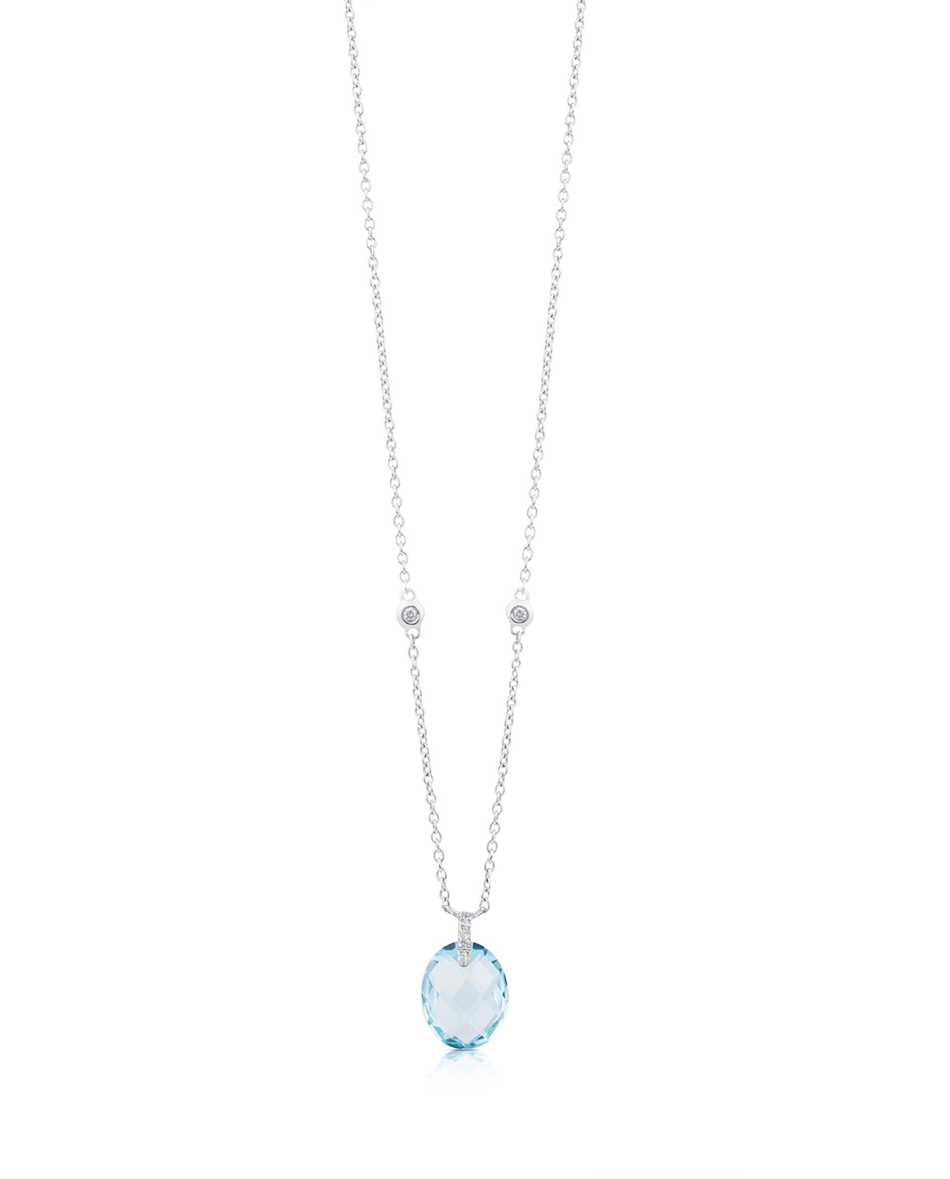 Colar de Ouro Branco em Kings Azul-2