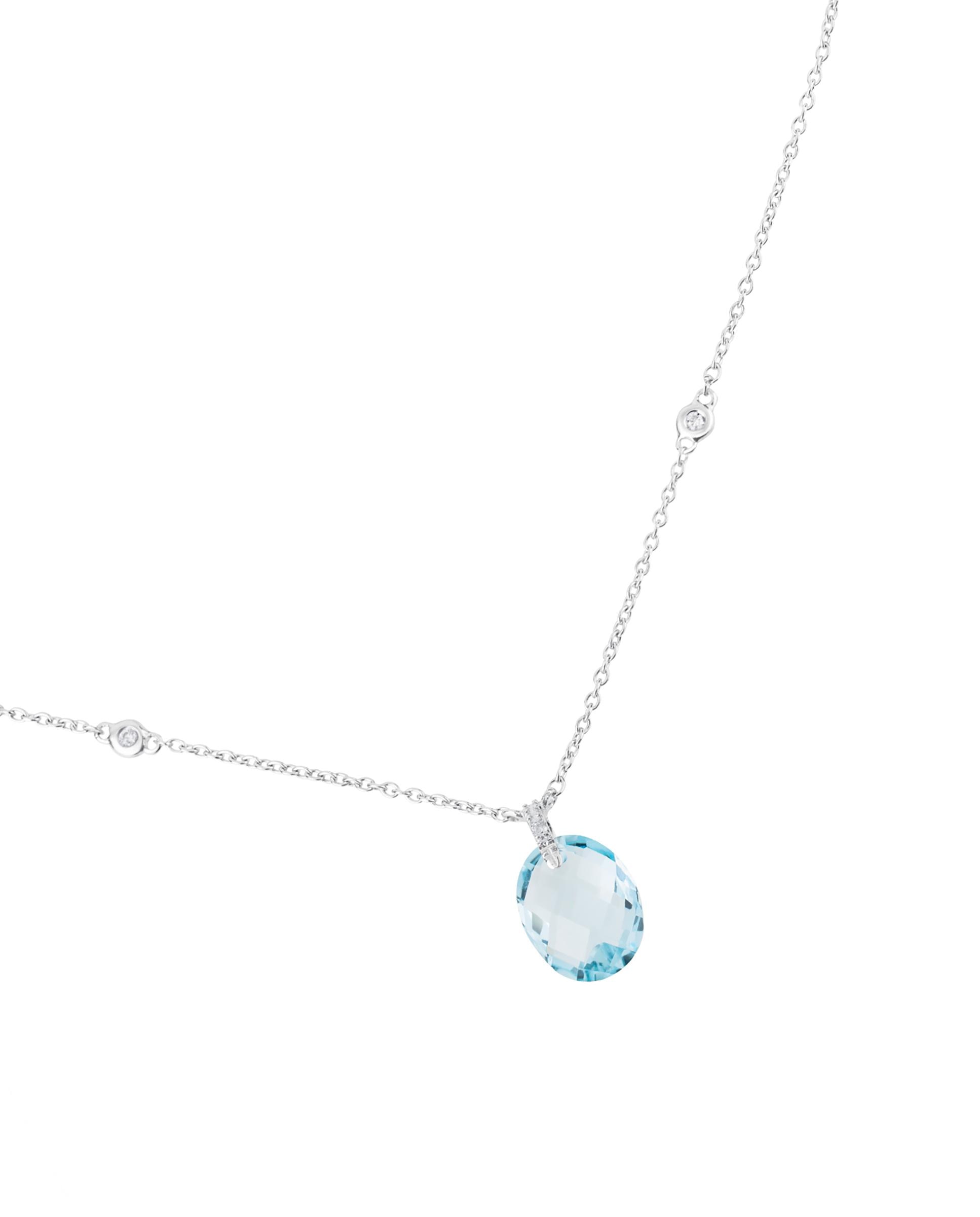Colar de Ouro Branco em Kings Azul-3