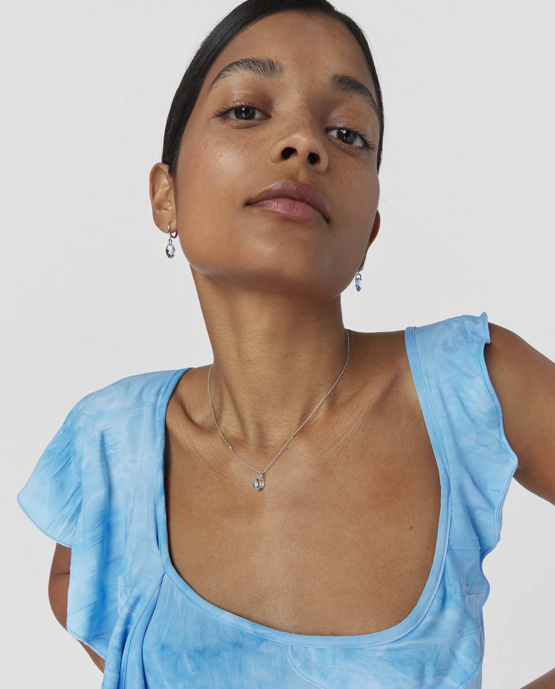 Colar de Ouro Branco em Kings Azul-4