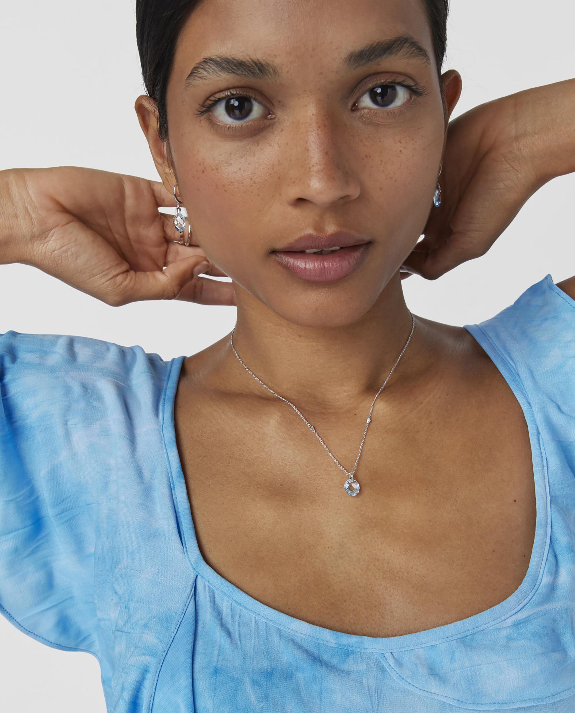 Colar de Ouro Branco em Kings Azul-6