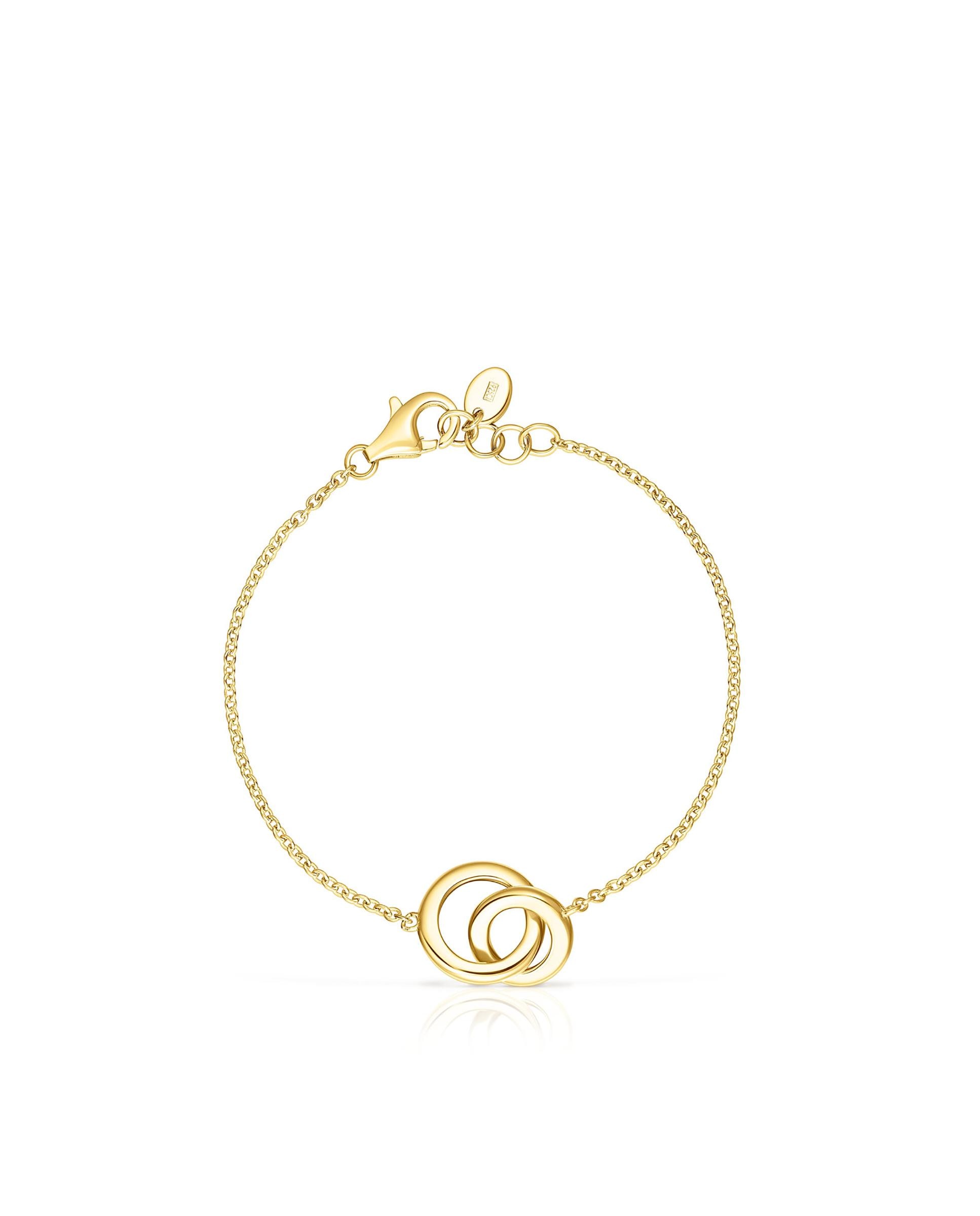 Pulseira de Corrente Fellow Banhada a Ouro 18 Kt Sobre Prata Dourado-2