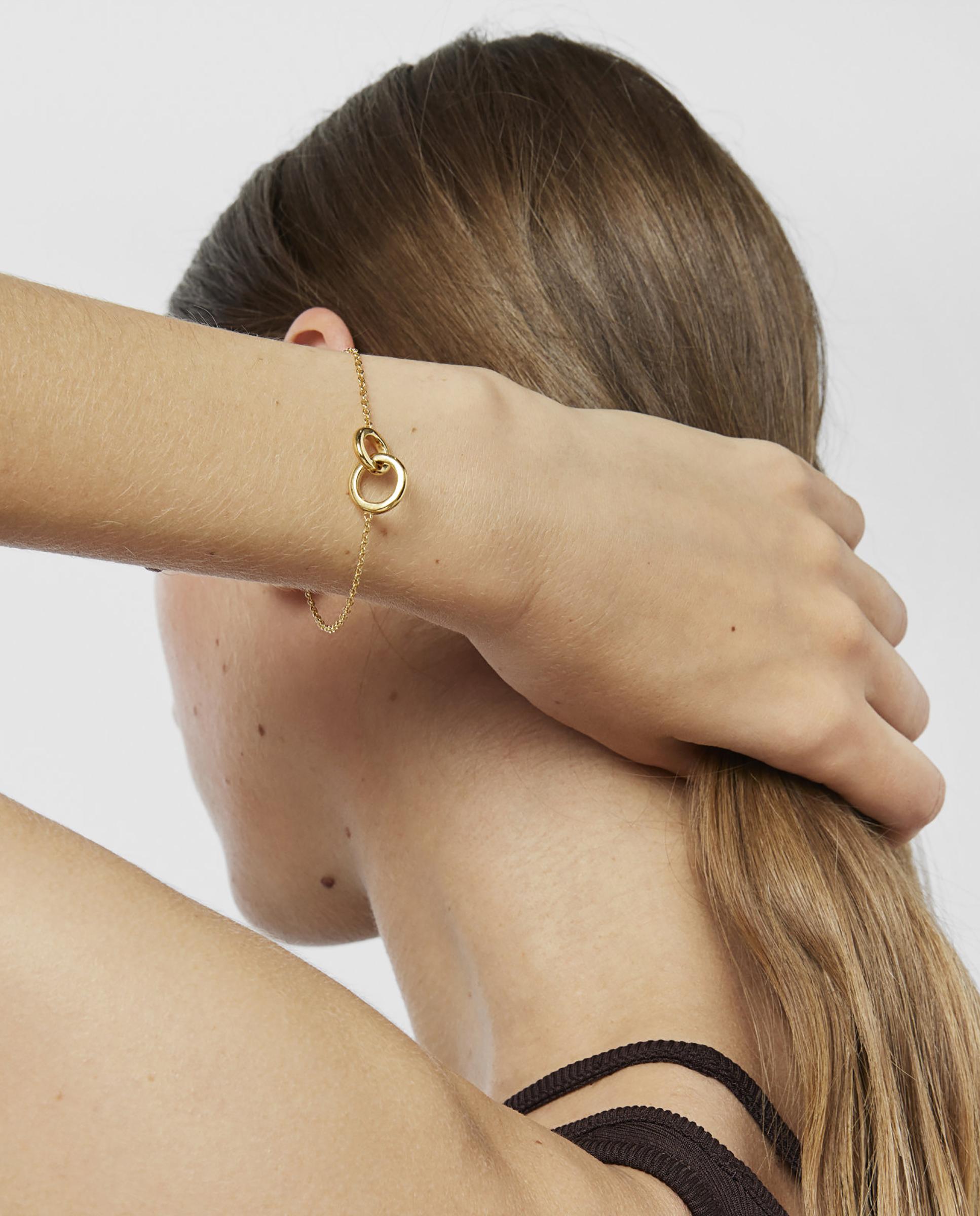 Pulseira de Corrente Fellow Banhada a Ouro 18 Kt Sobre Prata Dourado-5