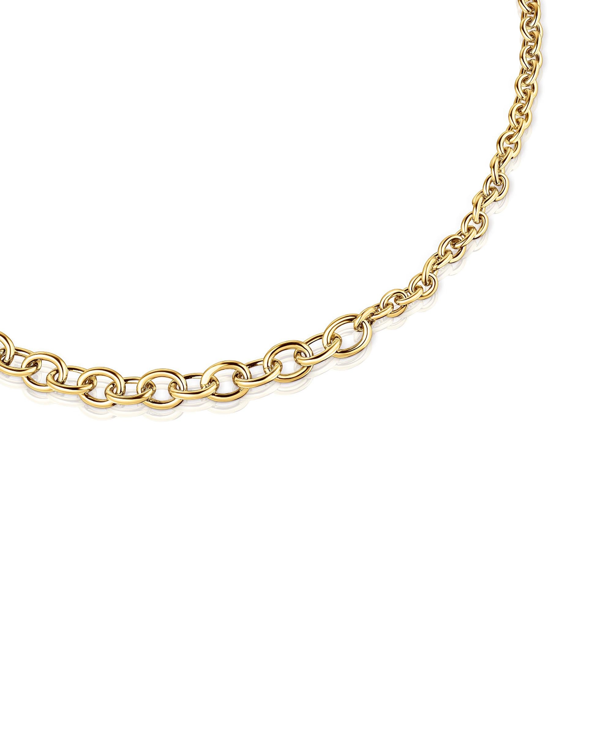 Colar Calin Banhado a Ouro de 18 Kt Sobre Prata de Corrente Dourado-2