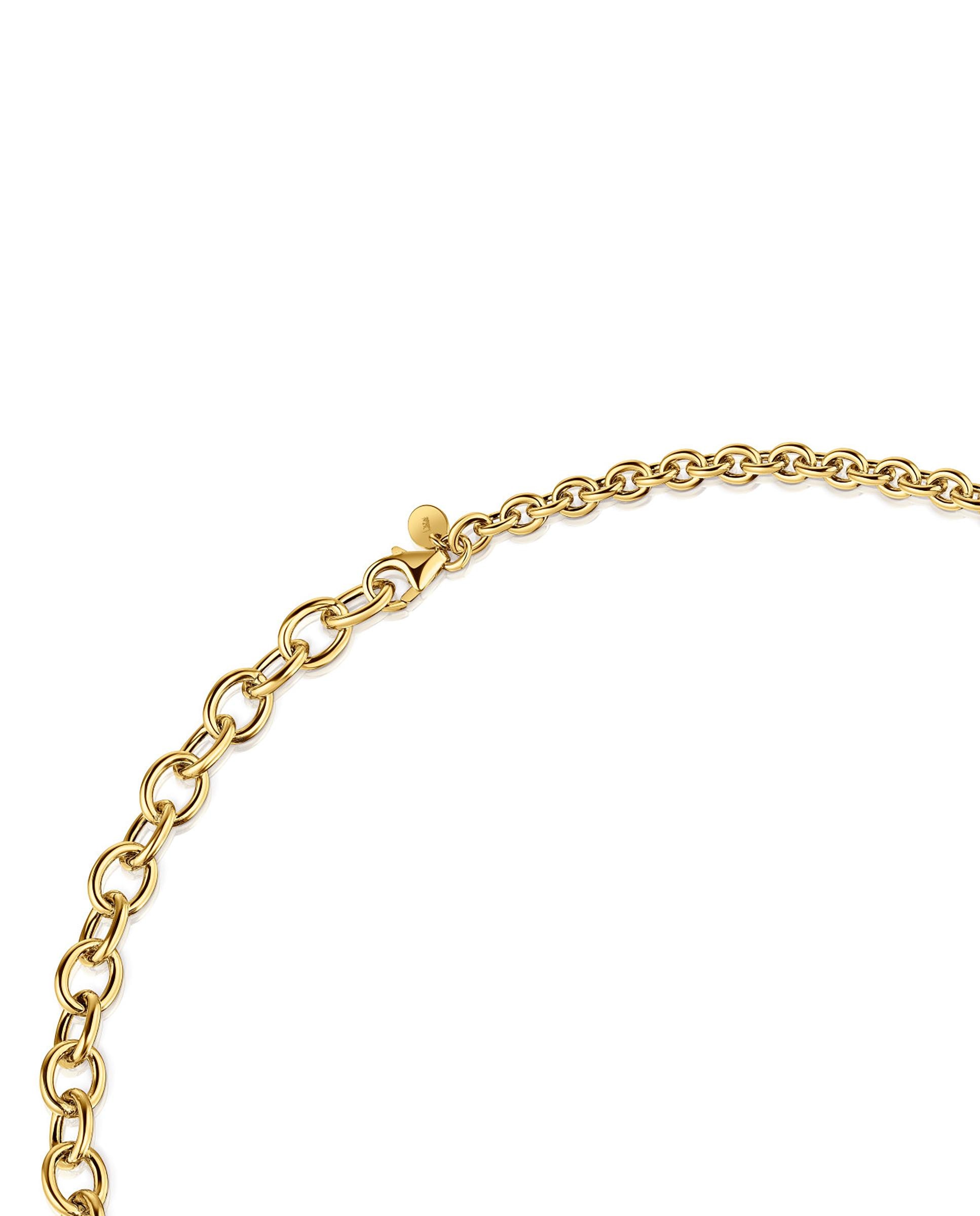 Colar Calin Banhado a Ouro de 18 Kt Sobre Prata de Corrente Dourado-3