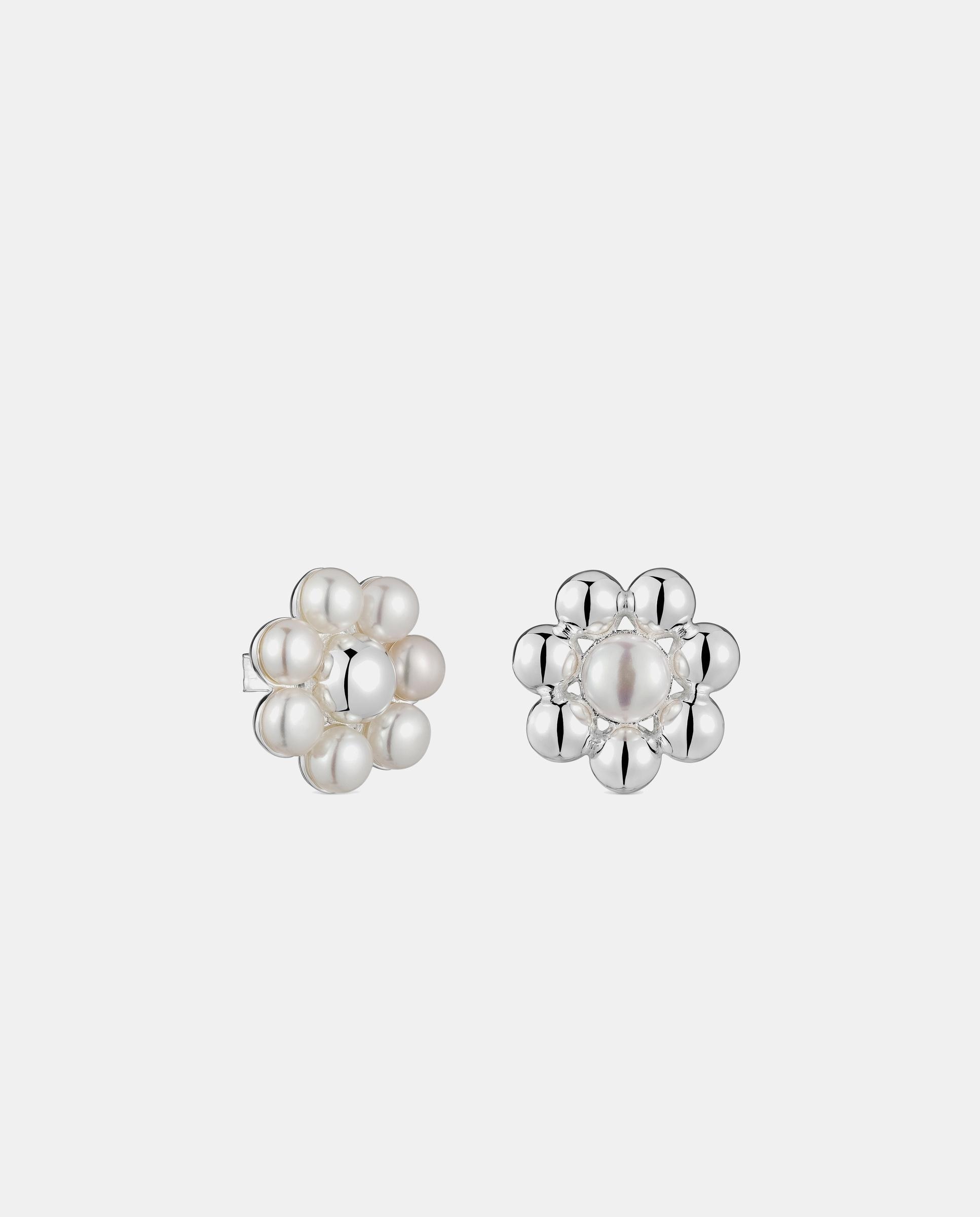 Pendientes sugar party flor de plata con perlas - Tous - Blanco Blanco-1
