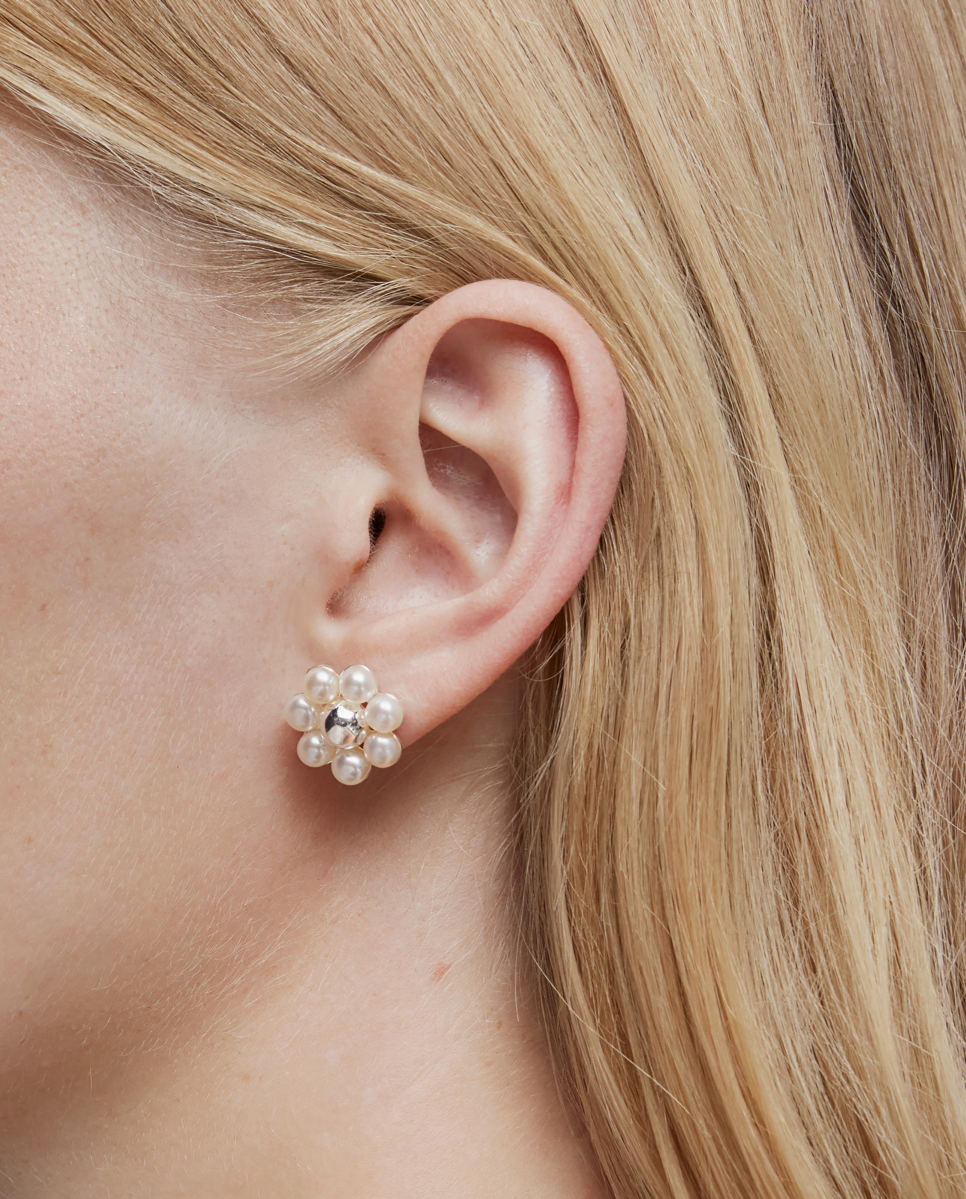 Pendientes sugar party flor de plata con perlas - Tous - Blanco Blanco-3