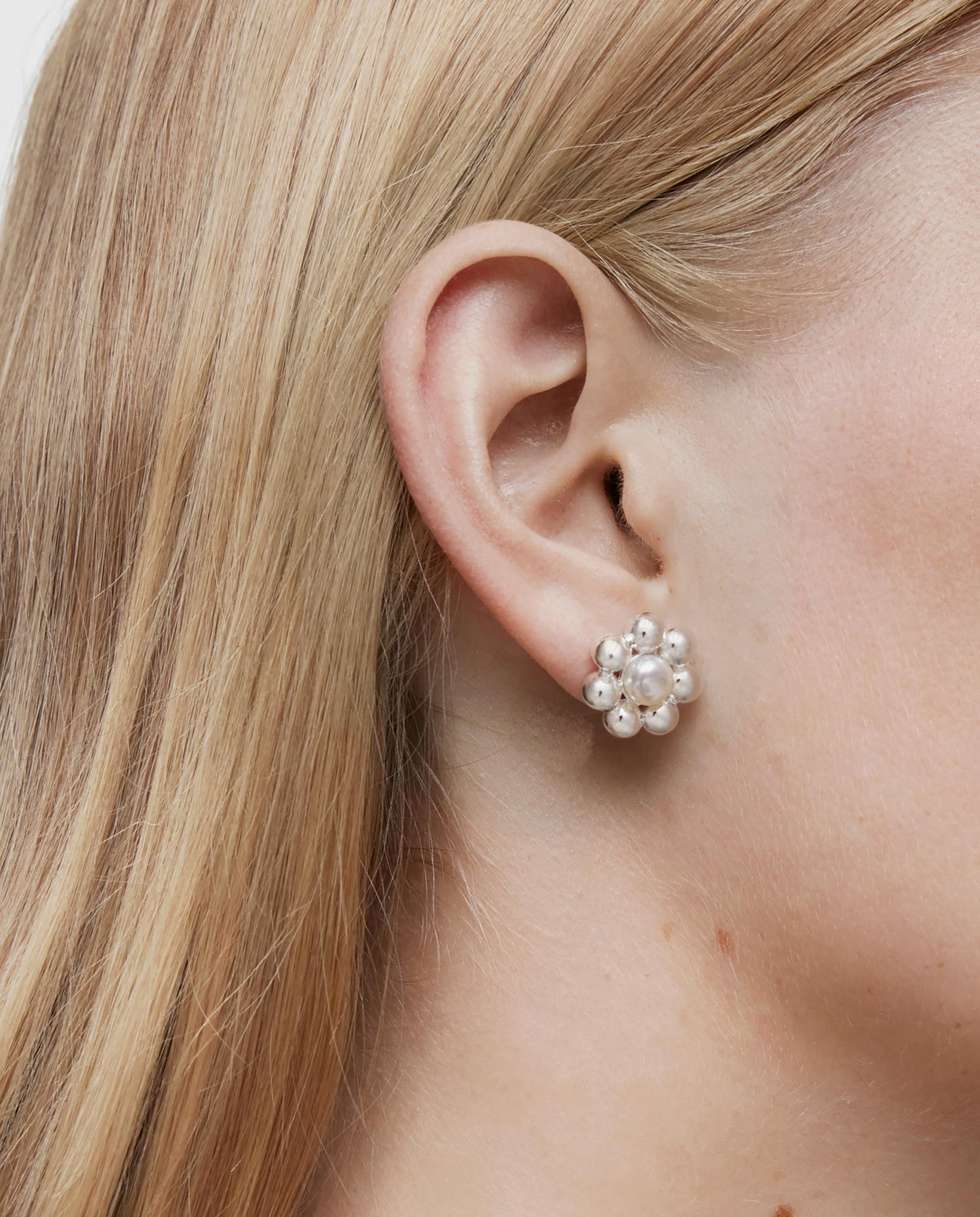 Pendientes sugar party flor de plata con perlas - Tous - Blanco Blanco-4