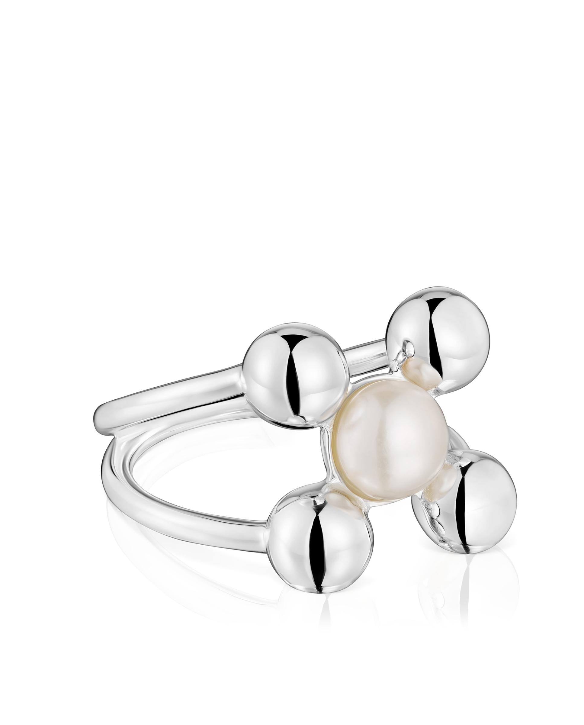 Imagen 0 de Anillo Sugar Party con motivos de plata y perla