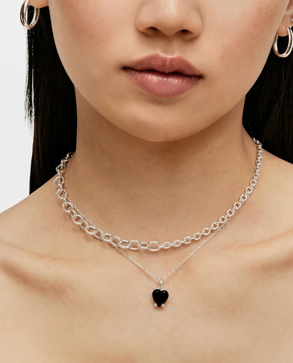 Onix Tous Collares Plata Colgante Color Pills De Corazón De Plata - Main Image
