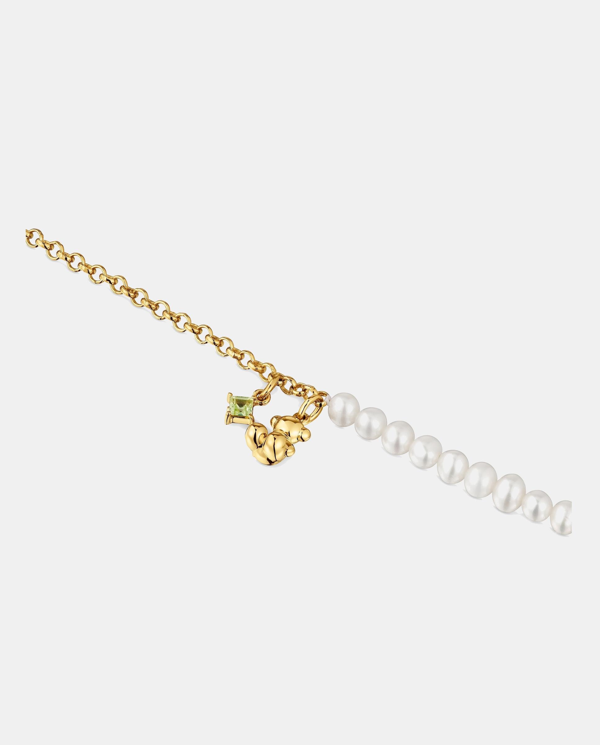 Pulsera de cadena bold bear con oso bañada en oro sobre plata con perlas y peridoto - Tous - Multicolor Multicolor-3