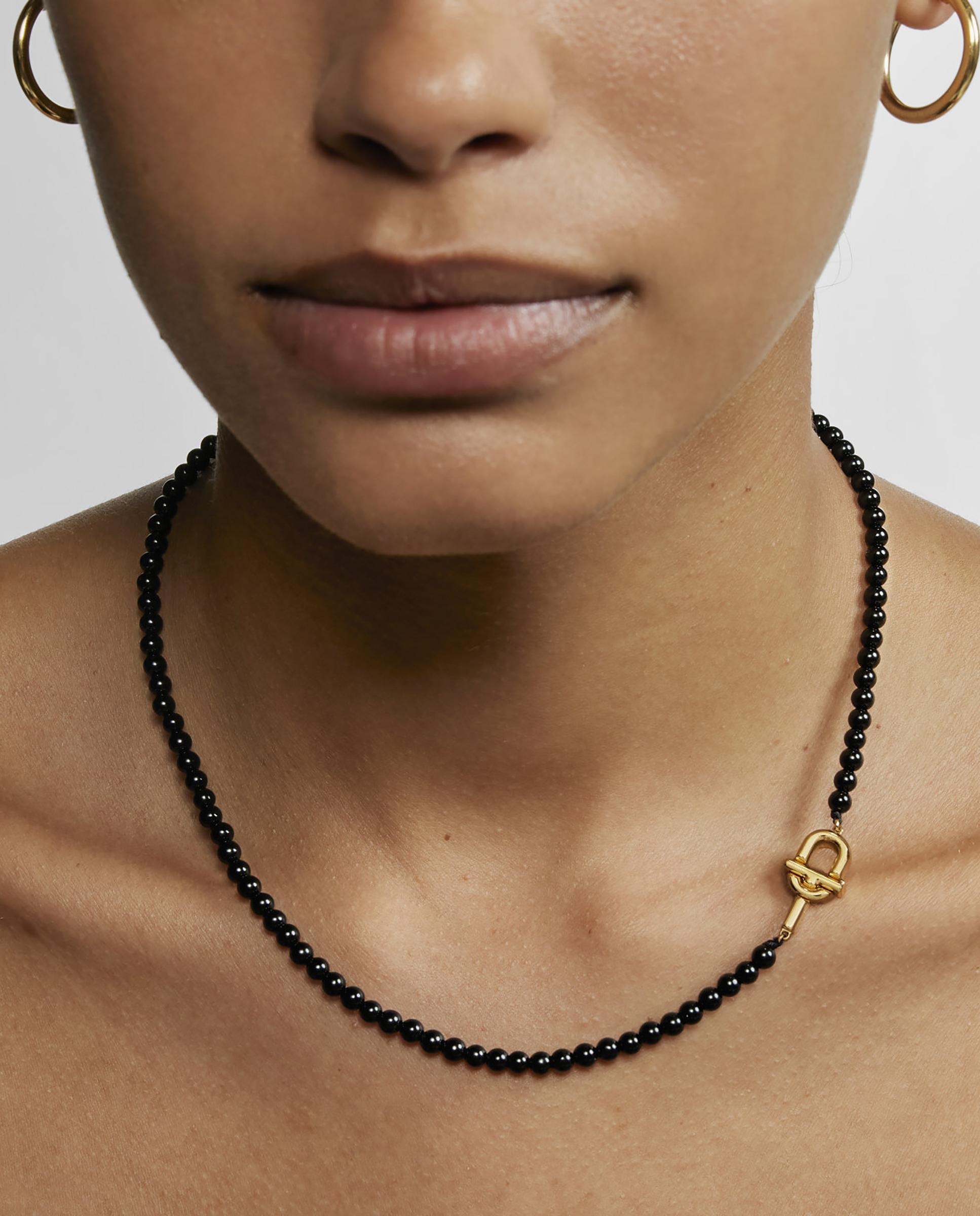 Collar manifesto bañado en oro 18 kt sobre plata y ónix - Tous - Negro Negro-3