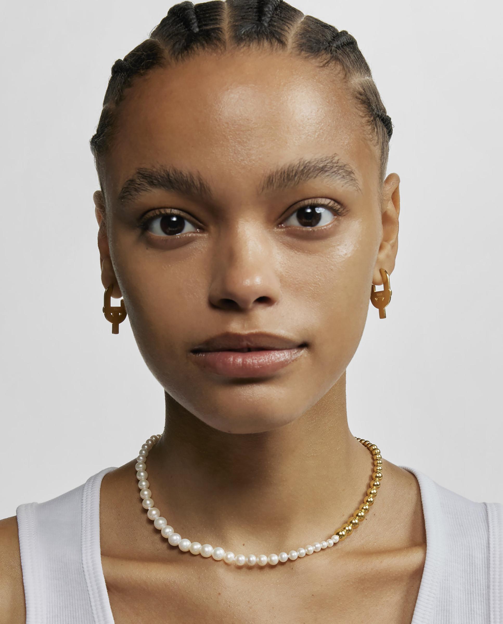Collar manifesto bañado en oro 18 kt sobre plata y perlas cultivadas - Tous - Blanco Blanco-6