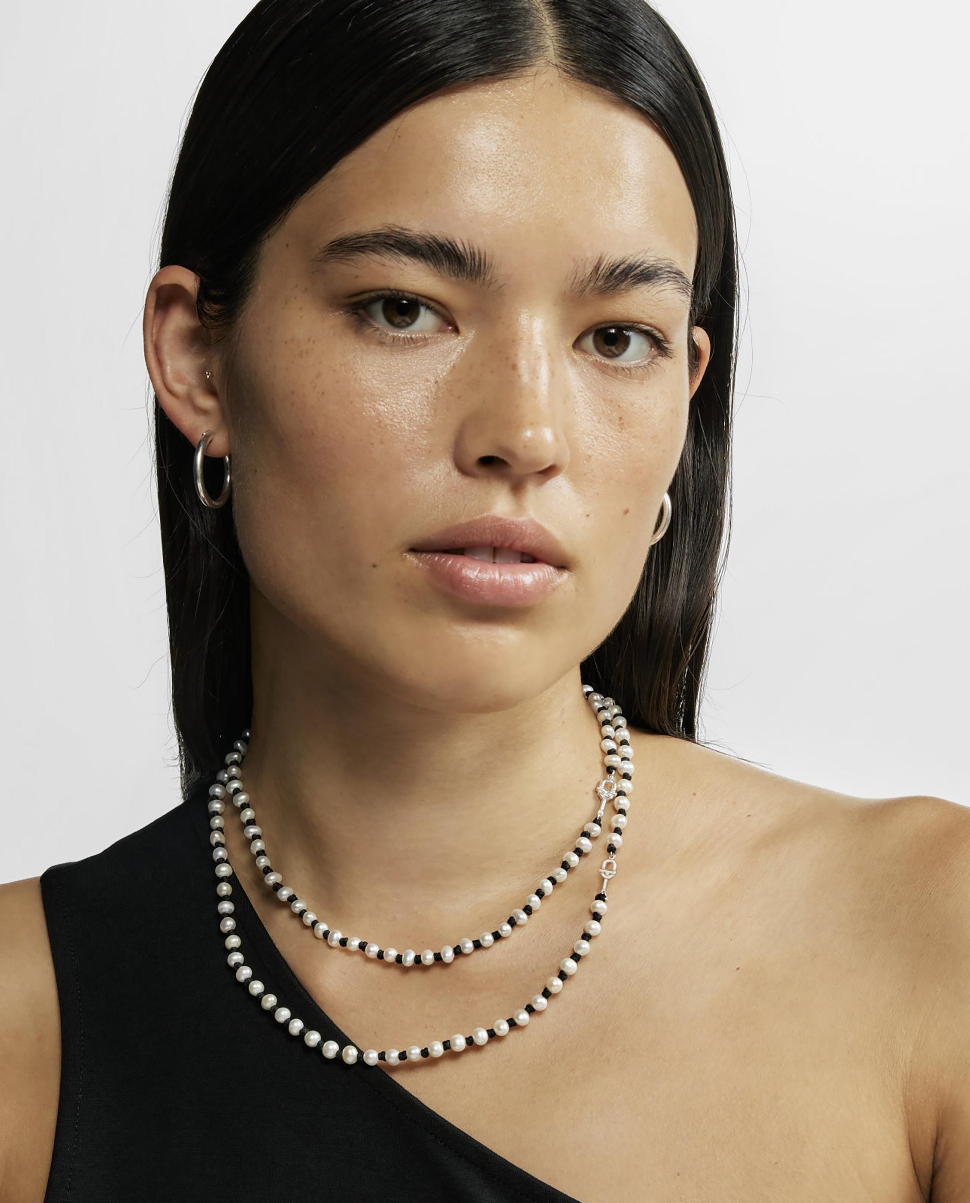 Collar manifesto de nylon con perlas - Tous - Blanco Blanco-5