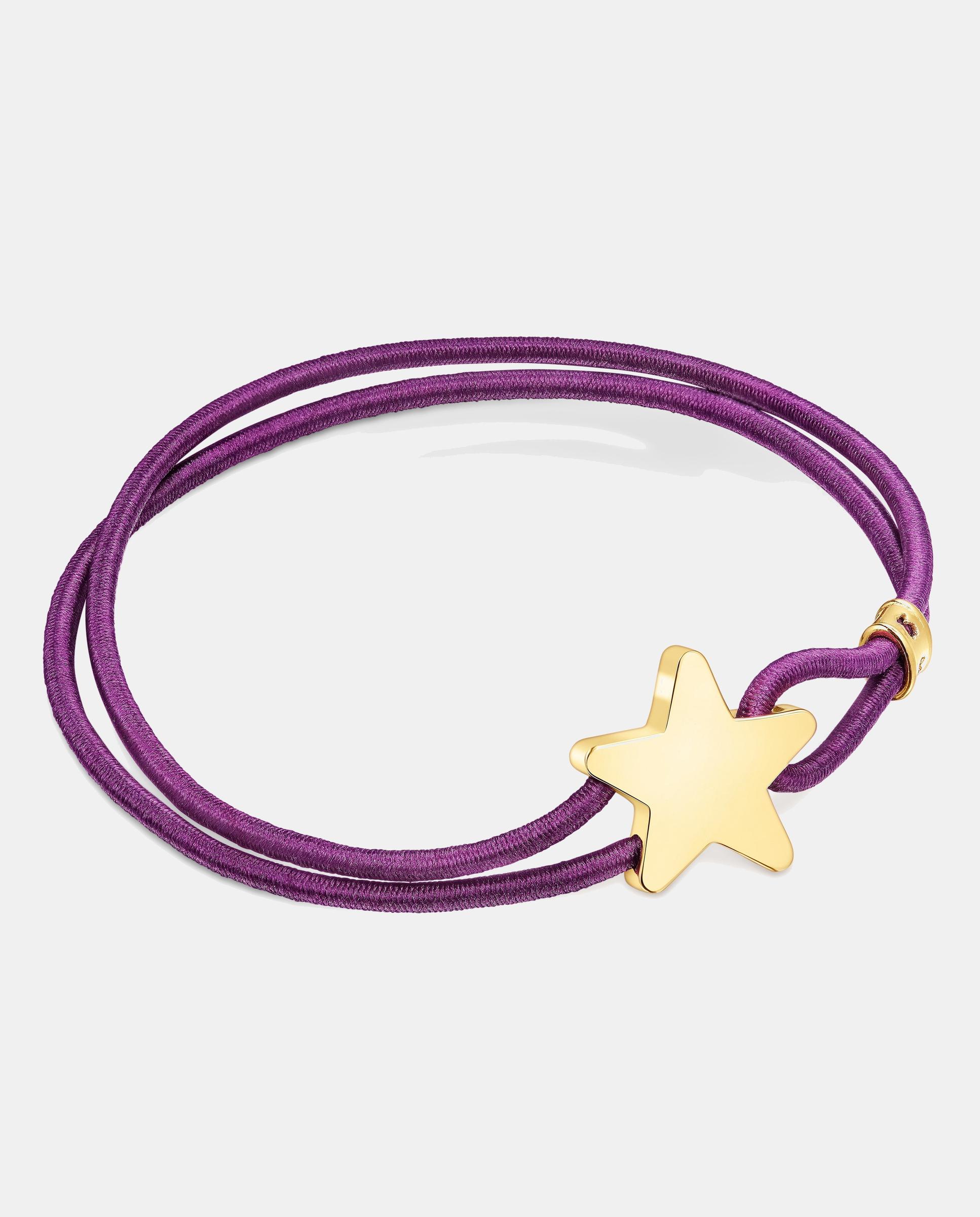 Imagen 1 de Pulsera sweet dolls elástica con estrella bañada de oro 18 kt sobre plata - Tous - Morado Morado