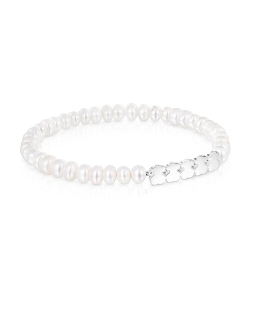 Imagen 0 de Pulsera Straight de plata y perlas