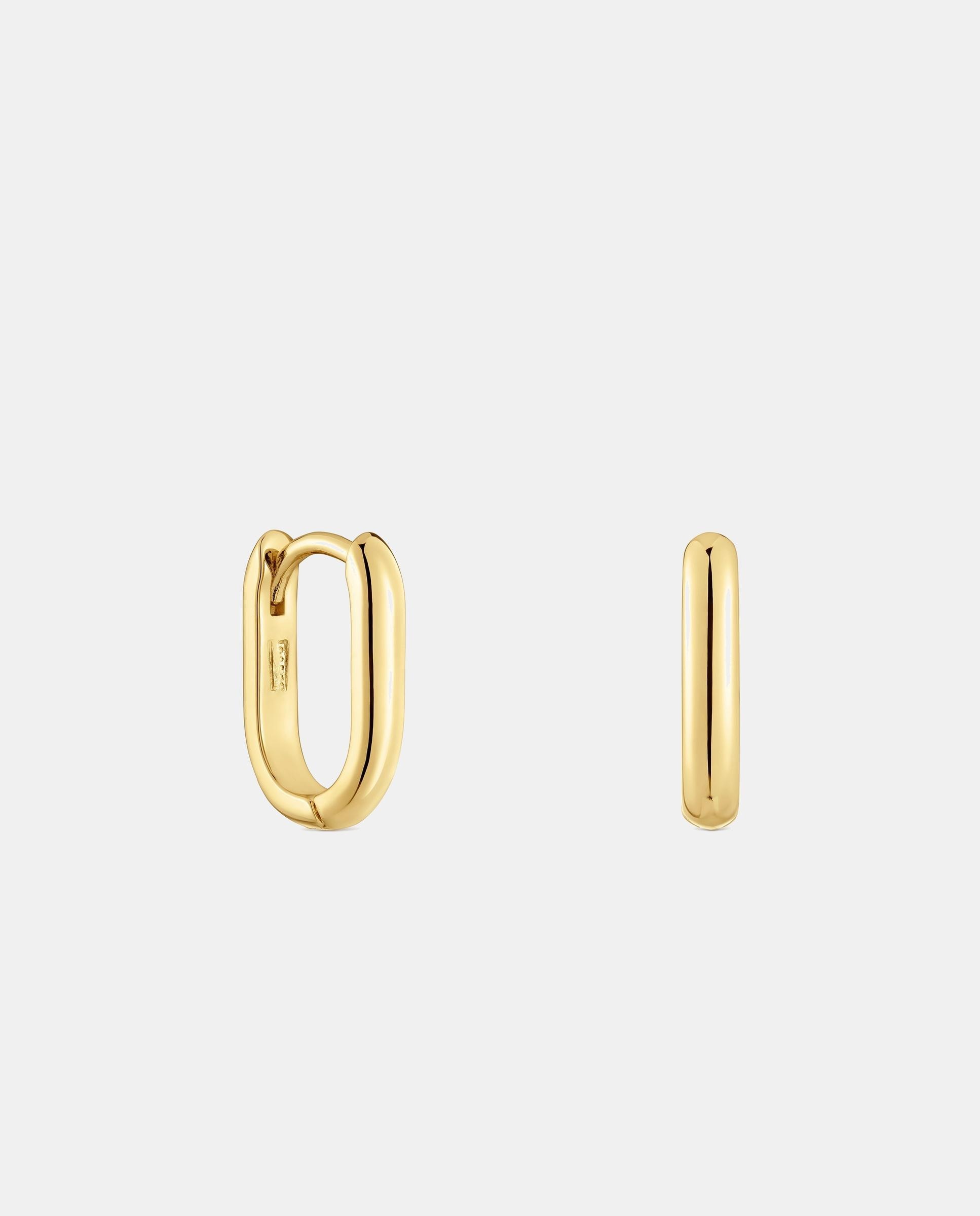 Pendientes de aro básico corto bañado en oro 18 kt sobre plata - Tous - Dorado Dorado-1