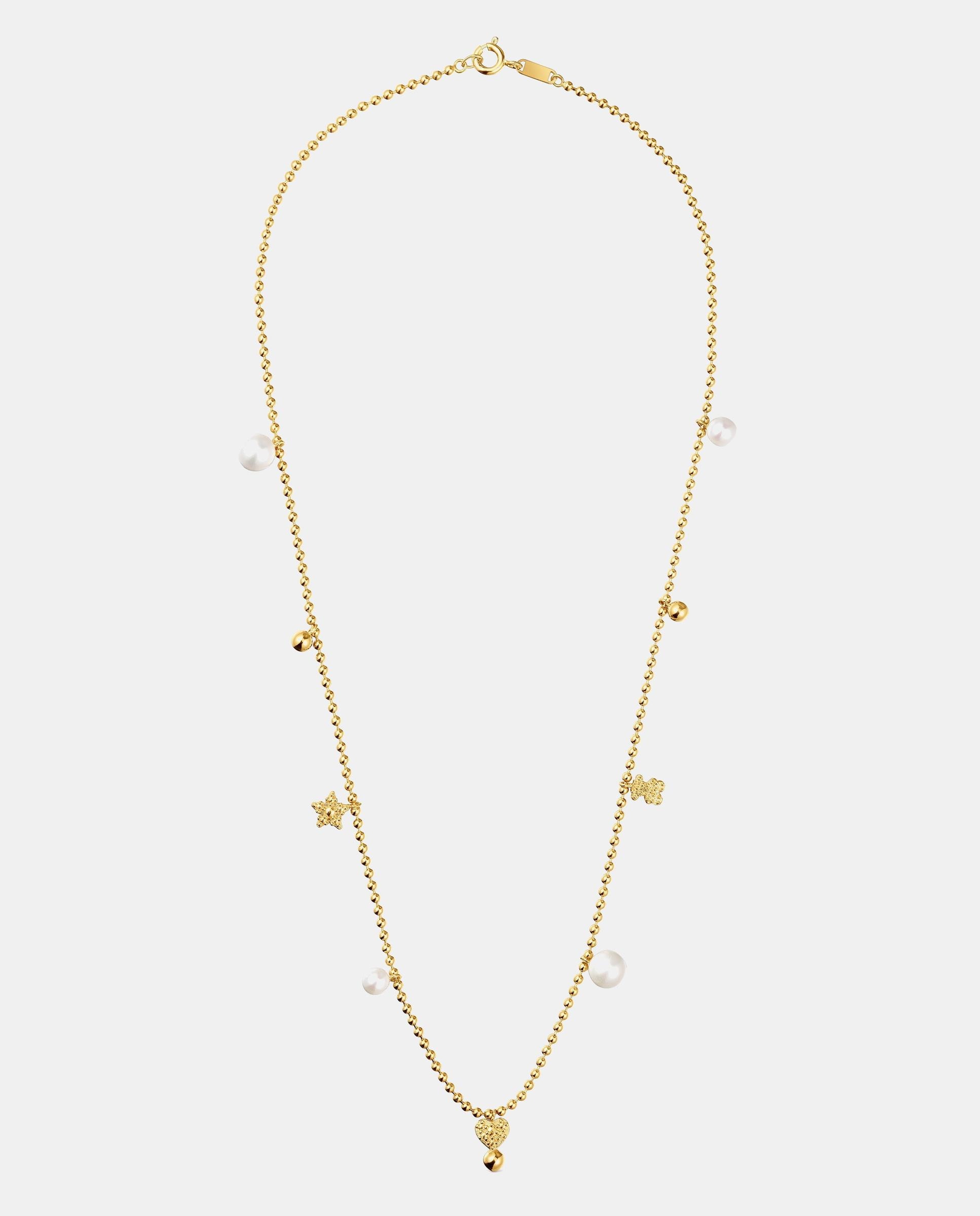 Collar grain corto bañado en oro de 18 kt sobre plata - Tous - Blanco Blanco-1