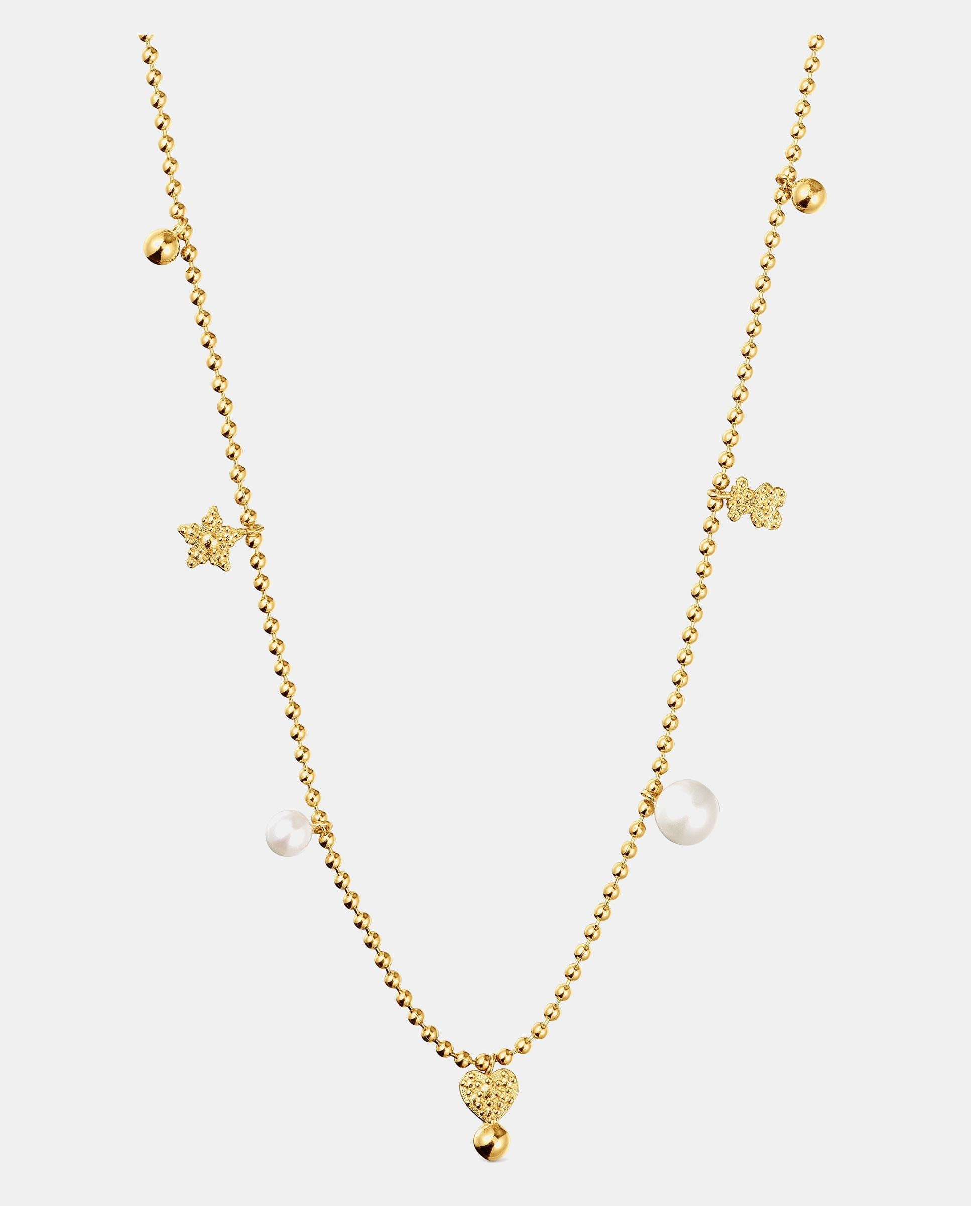 Collar grain corto bañado en oro de 18 kt sobre plata - Tous - Blanco Blanco-2