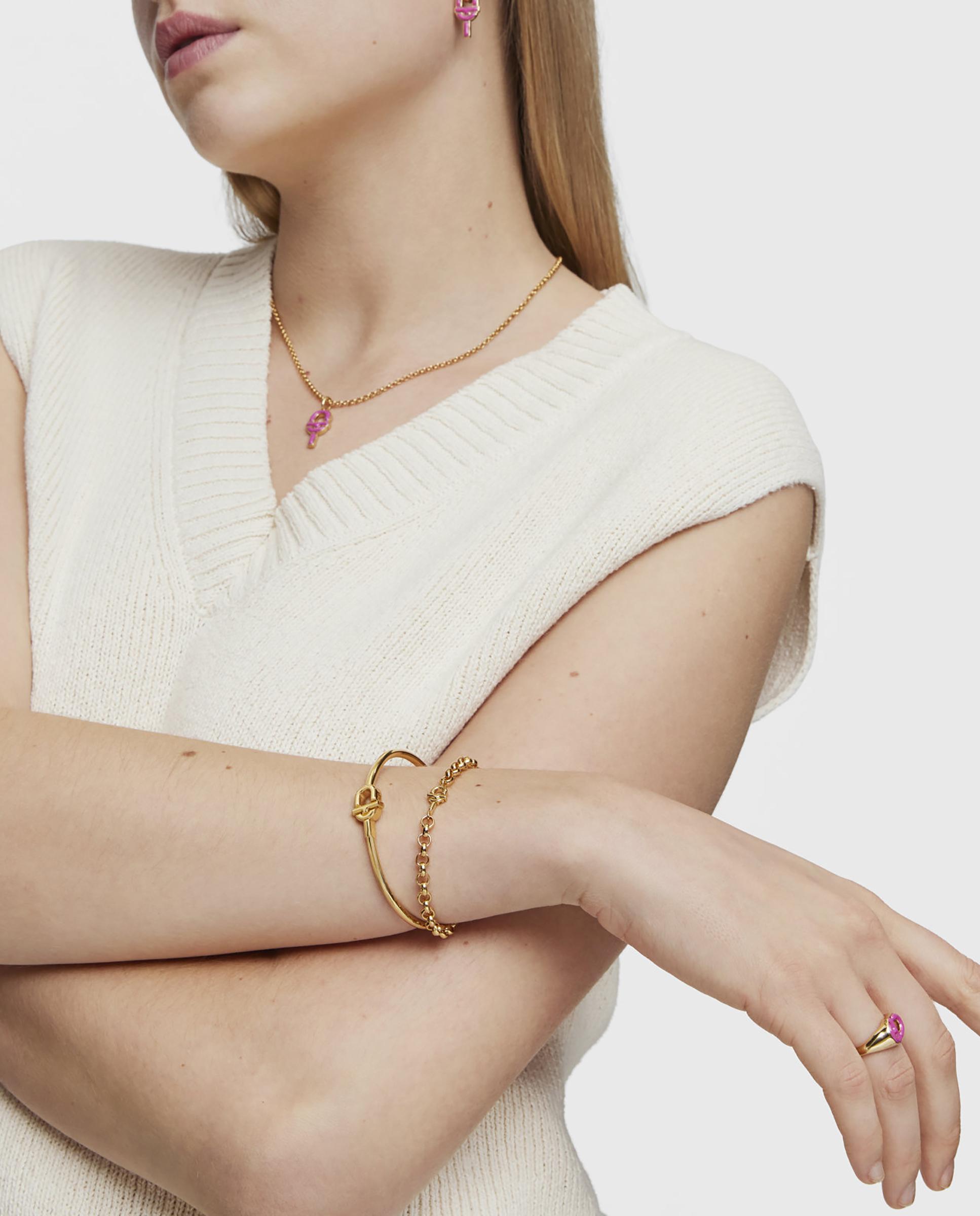 Pulsera de cadena manifesto de bañado en oro 18 kt sobre plata - Tous - Dorado Dorado-6