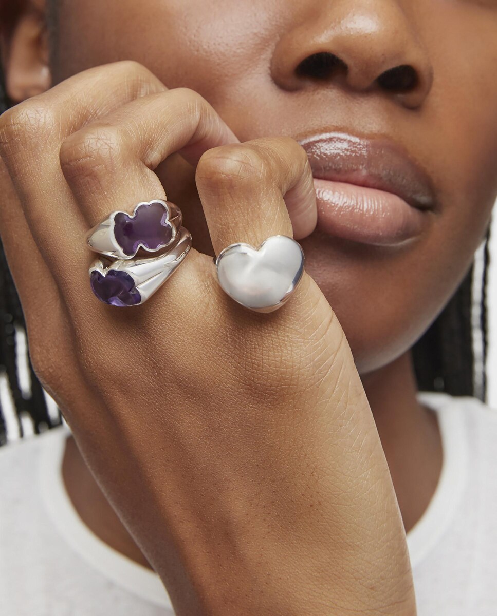 Tous Puppies Anillo Tous Ositos Brillantes Silver Ring Anillo Tous Puppies  Anillo Puppies De Oro Blanco Con