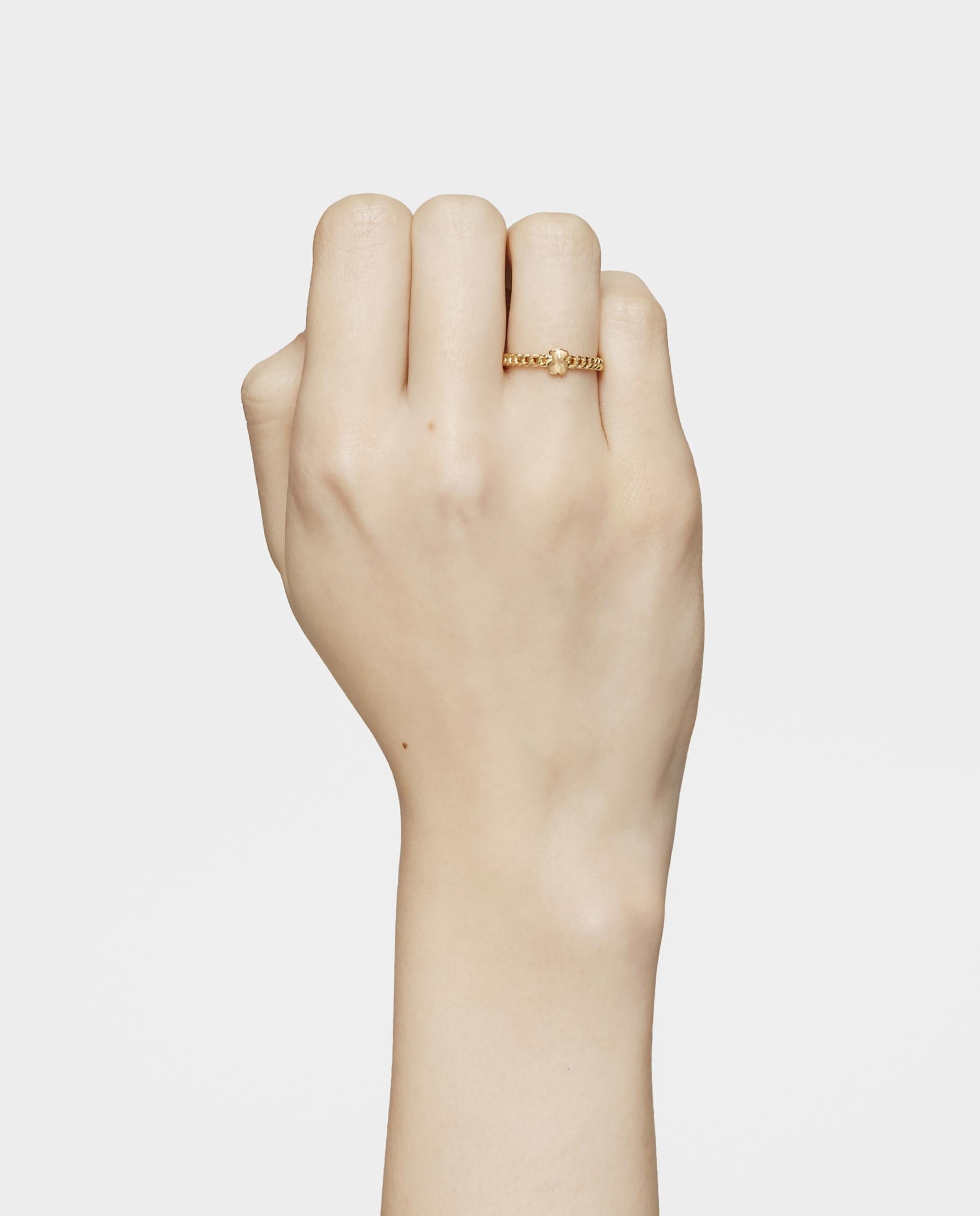 Anillo liso bold motif con oso bañado en oro 18 kt sobre plata - Tous - Dorado Dorado-4