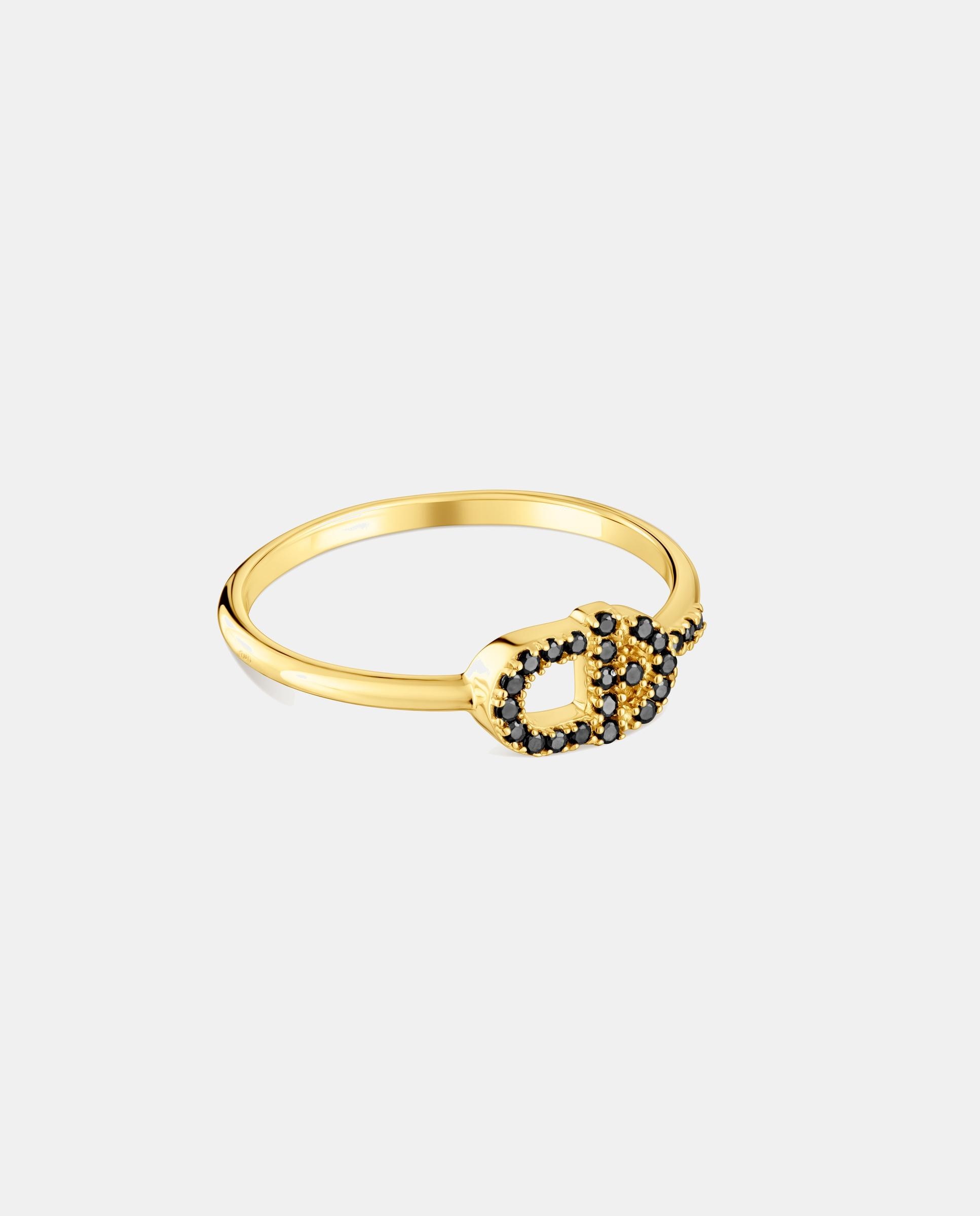 Anillo pequeño de oro y espinelas - Tous - Negro Negro-2