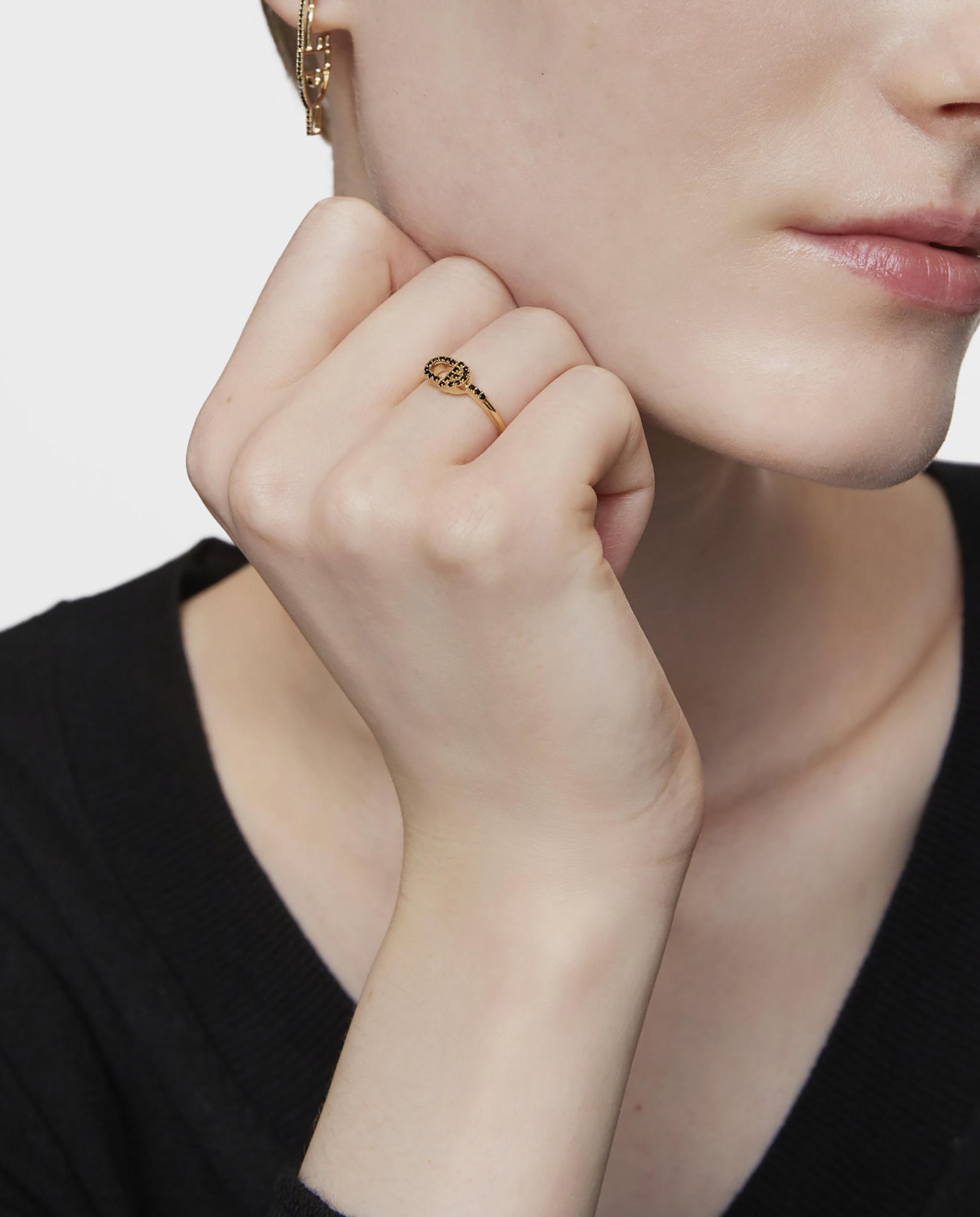 Anillo pequeño de oro y espinelas - Tous - Negro Negro-3