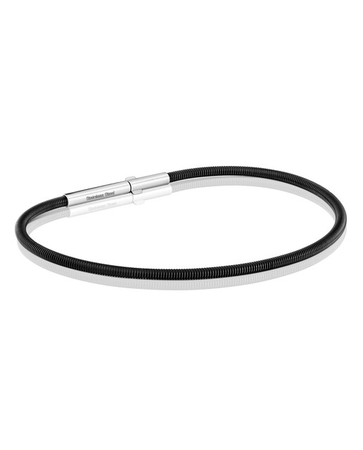 Imagen 0 de Pulsera Mesh Tube de acero IP en negro