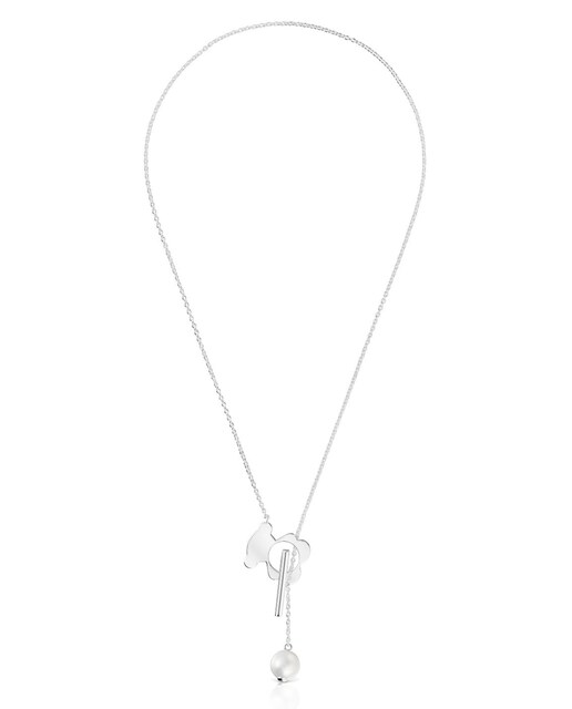 Imagen 0 de Collar corto I-Bear de oso de plata y perla