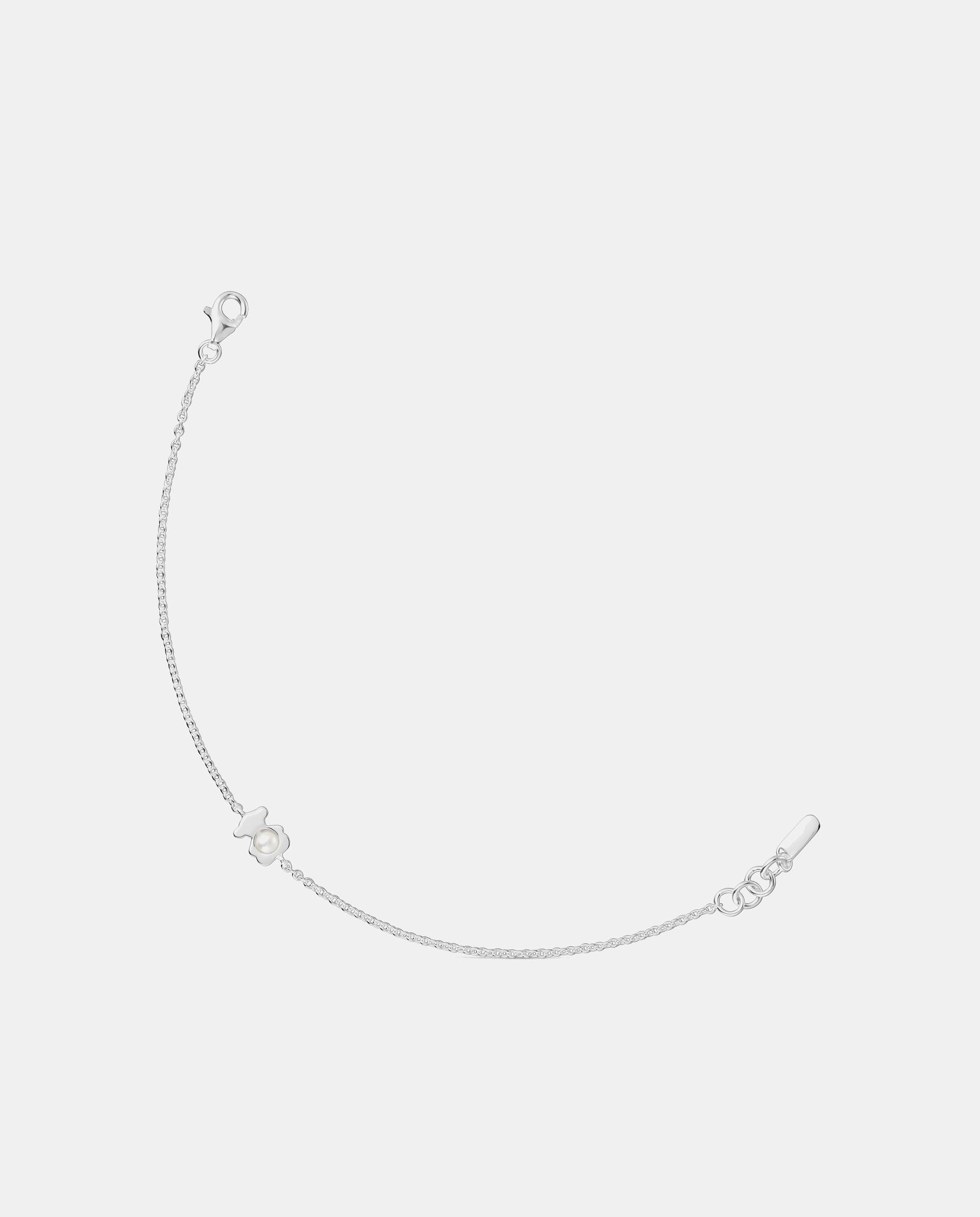 Imagen 1 de Pulsera i-bear de con oso de plata y perla Blanco