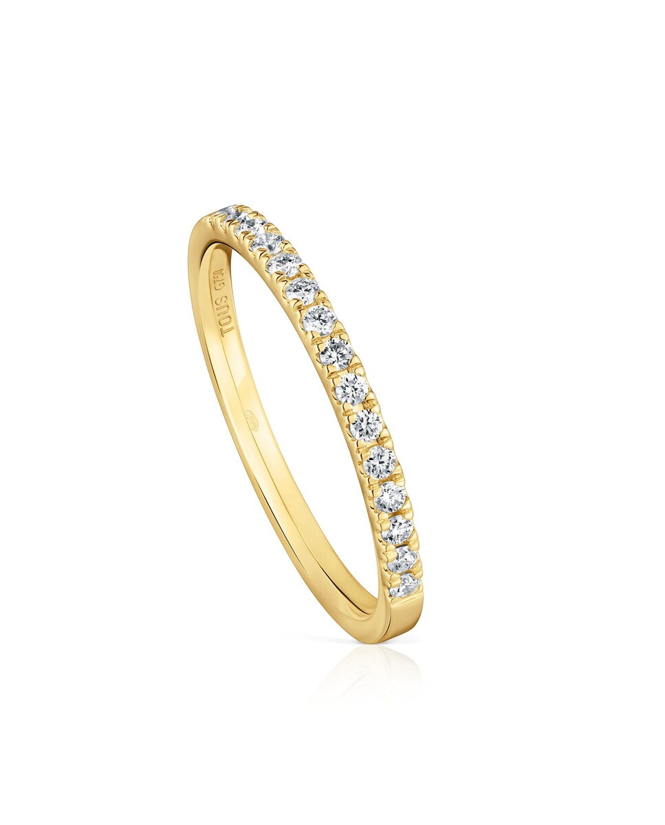 Anillo media alianza Les Classiques de oro con diamantes 12 Blanco