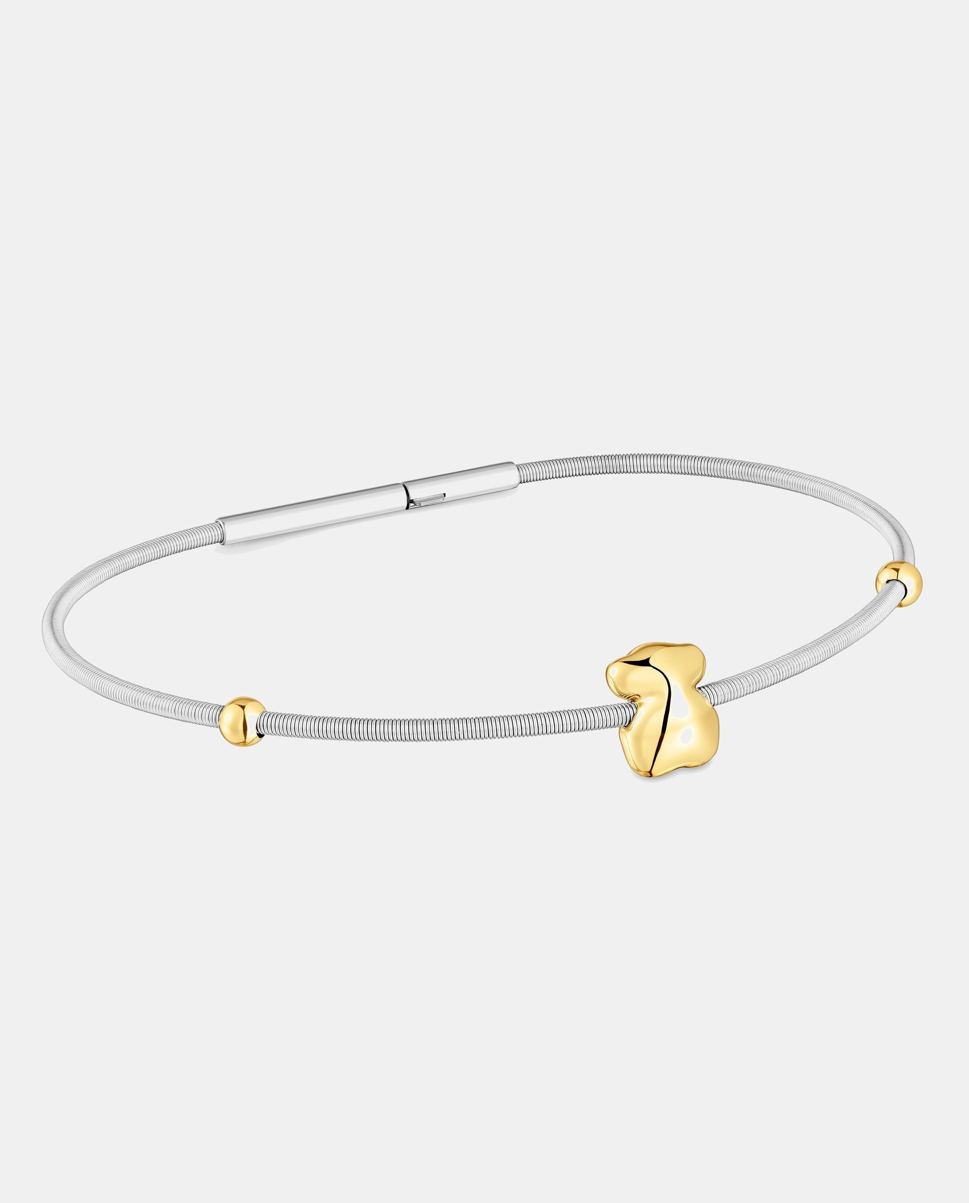 Imagen 1 de Pulsera de cadena mesh tube de oso en oro y acero - Tous - Bicolor Bicolor