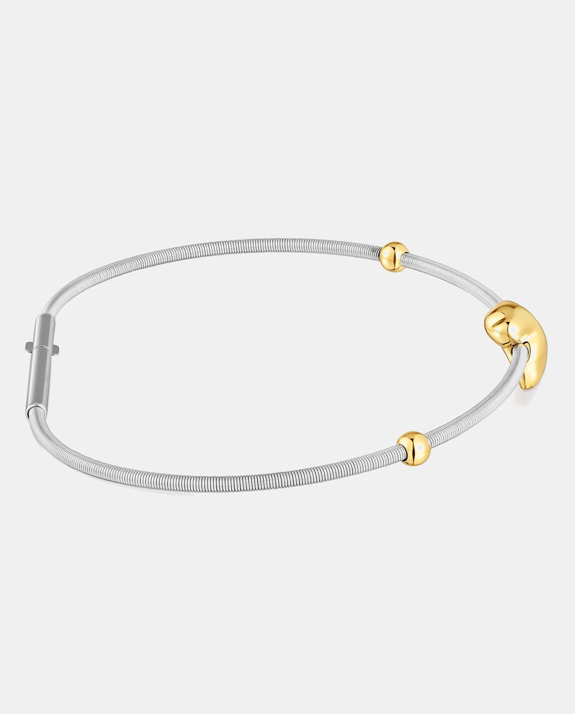Imagen 2 de Pulsera de cadena mesh tube de oso en oro y acero - Tous - Bicolor Bicolor