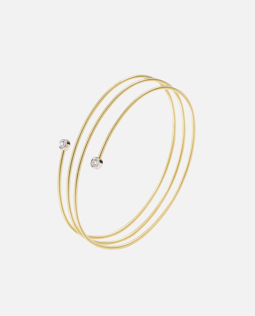 Imagen 0 de Pulsera atelier espiral de oro con dos diamantes Blanco