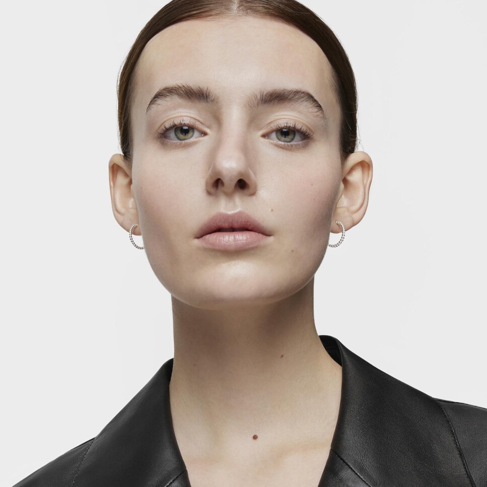 Pendientes Basicos aro cortos bolas de plata Oro-4