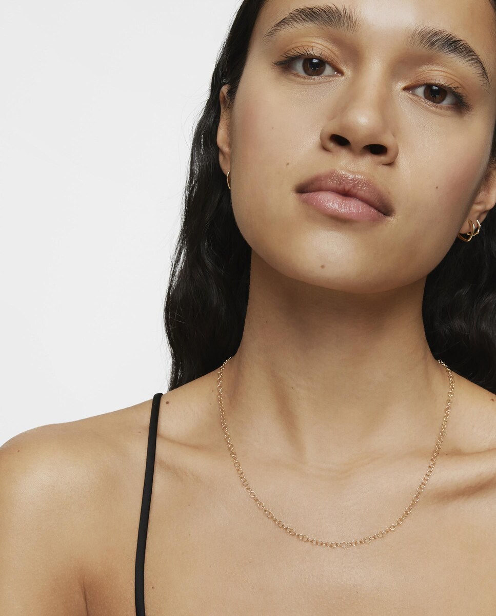 Collar Basicos corto con anillas de oro Oro-4