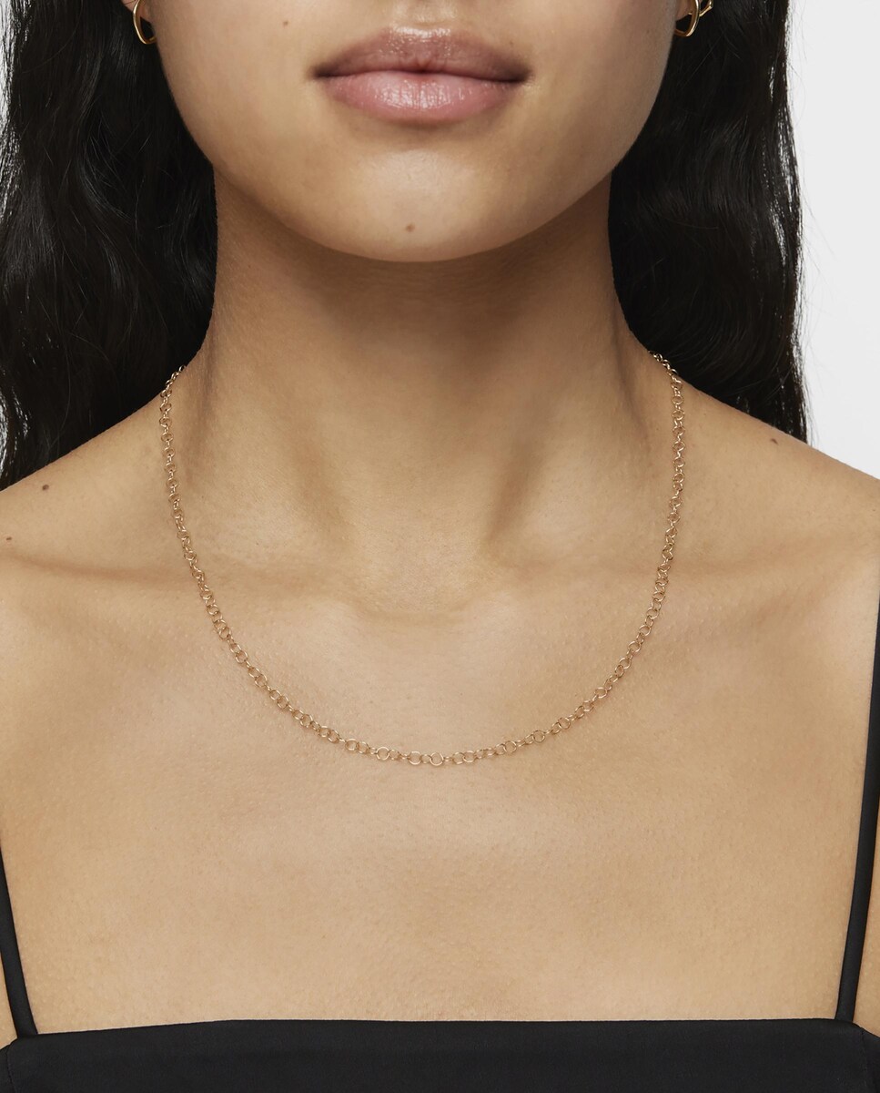 Collar Basicos corto con anillas de oro Oro-6