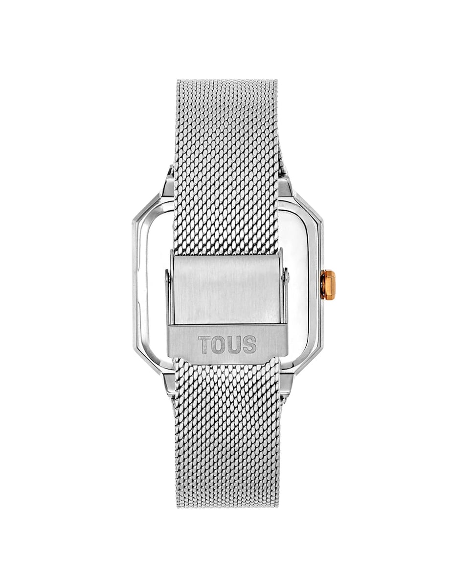 Reloj analógico de mujer Karat Squared con acero IPRG rosa y brazalete de acero Plata-3