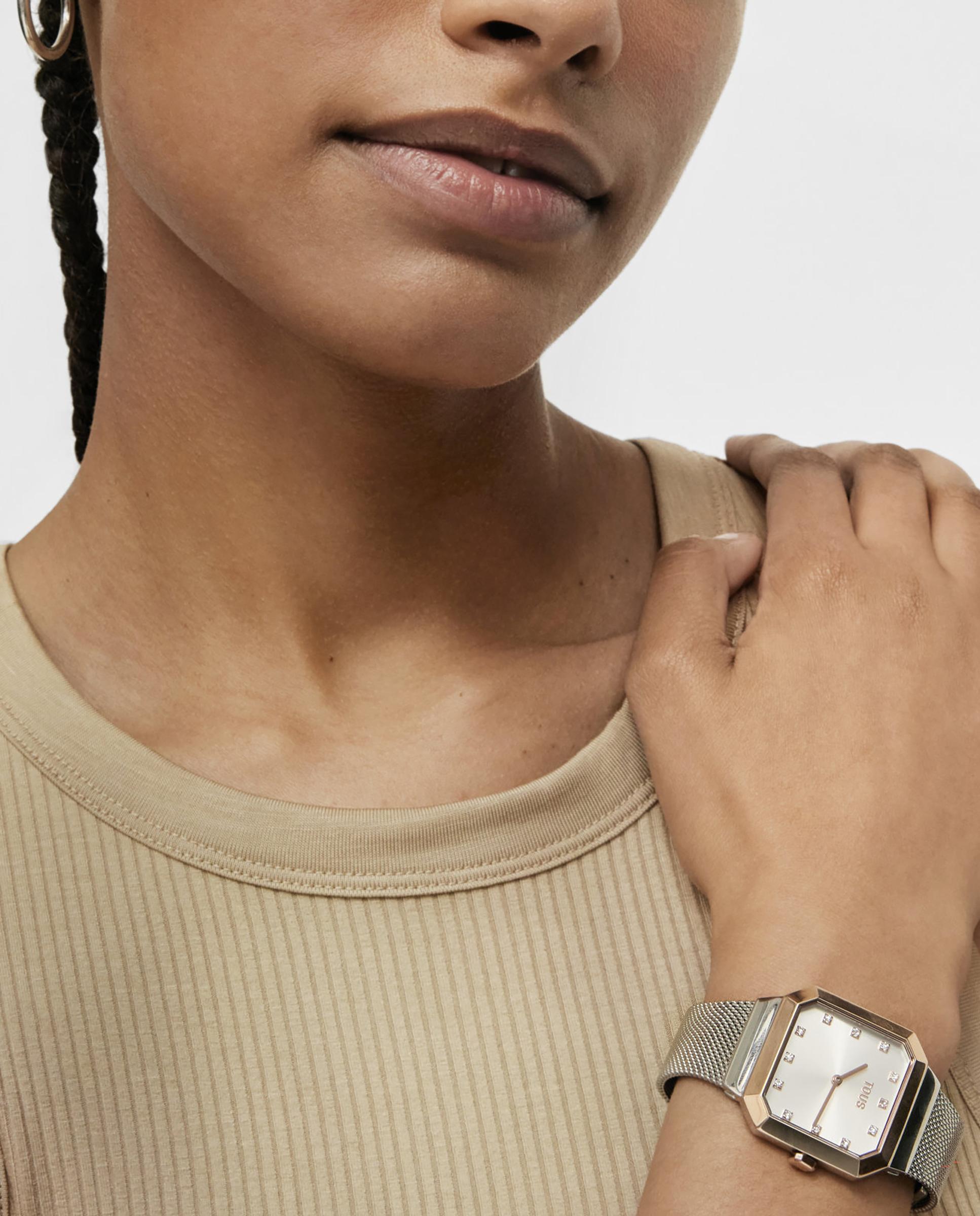 Reloj analógico de mujer karat squared con acero iprg rosa y brazalete de acero - Tous - Plata Plata-5