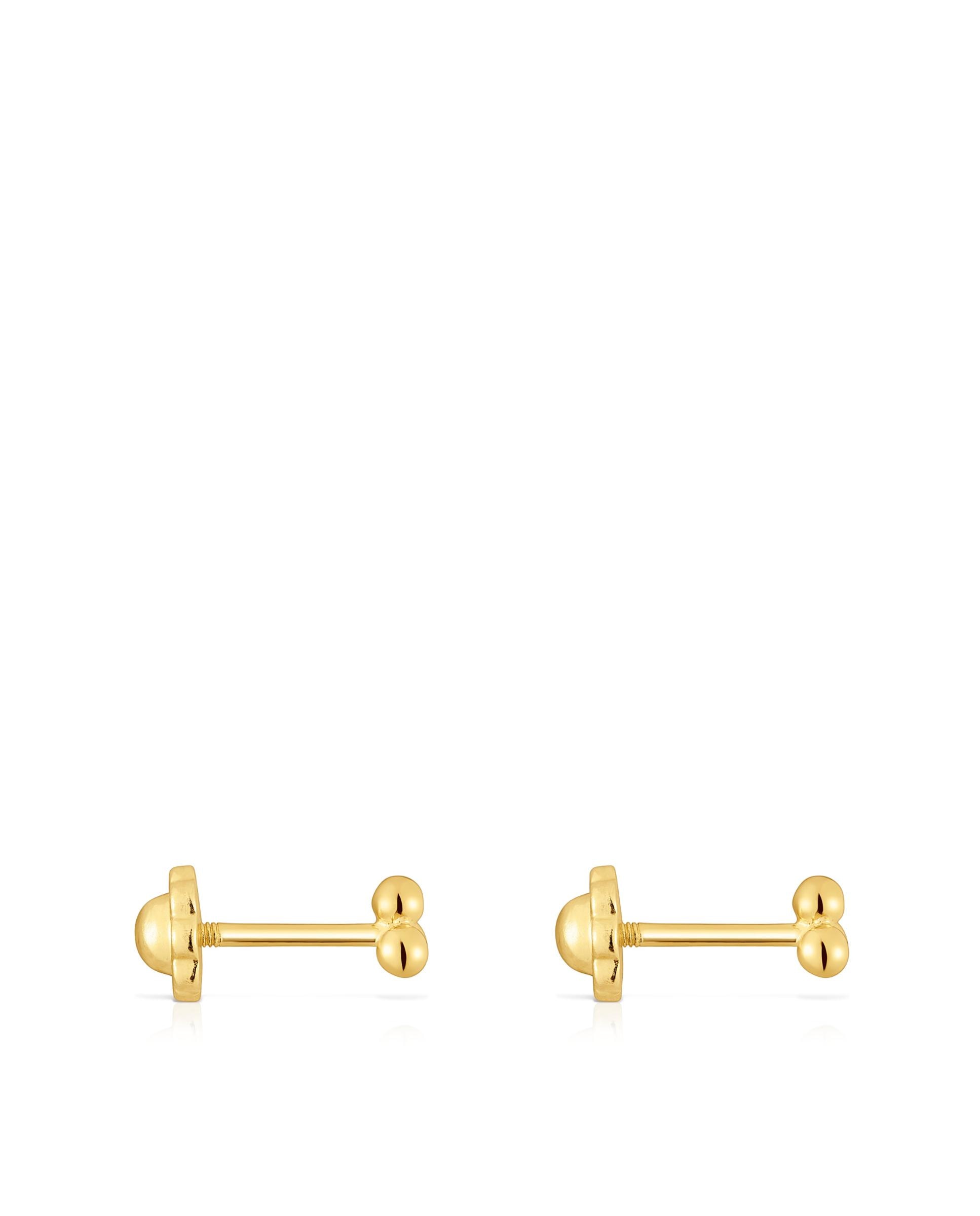 Brincos Basics Pequenos de Ouro Dourado-2