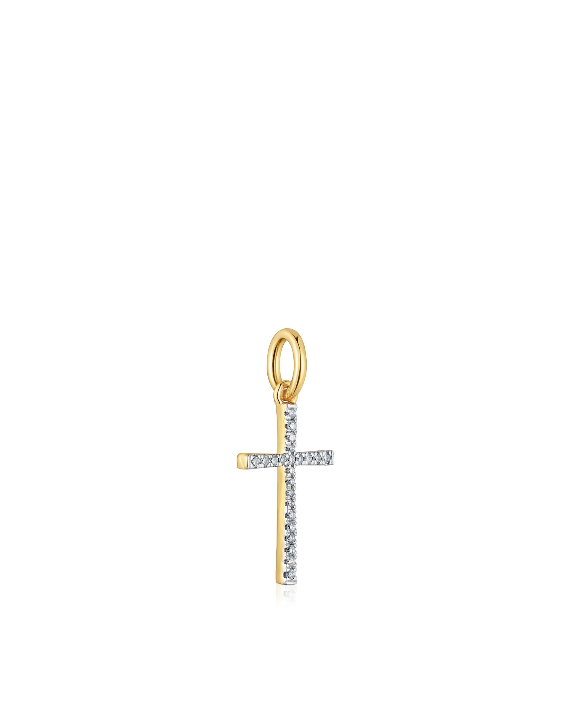 Pendente Basics Cruz de Ouro e Diamantes Branco-2