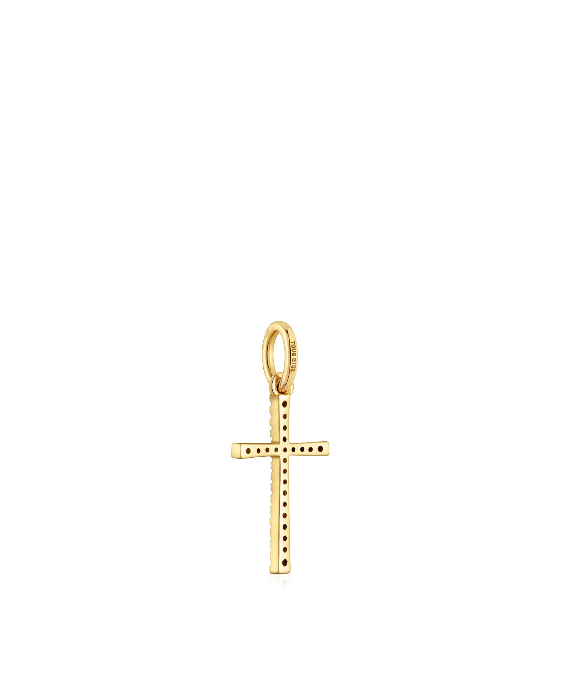 Pendente Basics Cruz de Ouro e Diamantes Branco-3