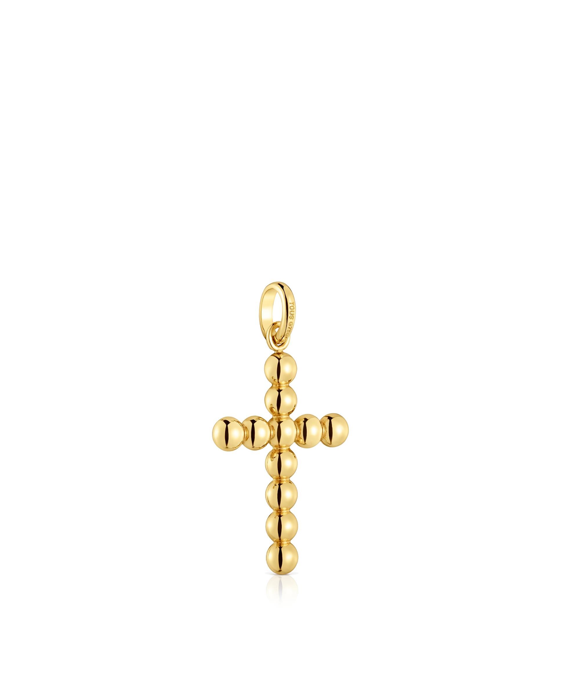 Pendente Basics Médio com Cruz de Ouro Dourado-3