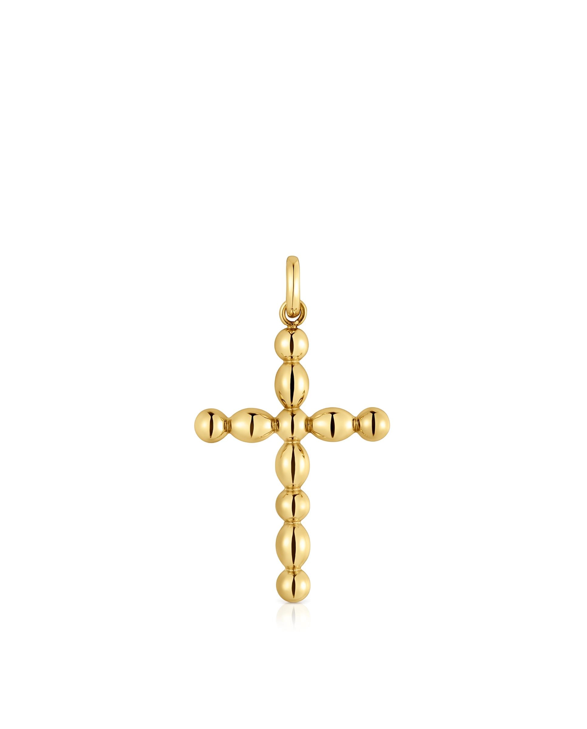 Pingente Basics Grande com Cruz de Ouro Ouro-1