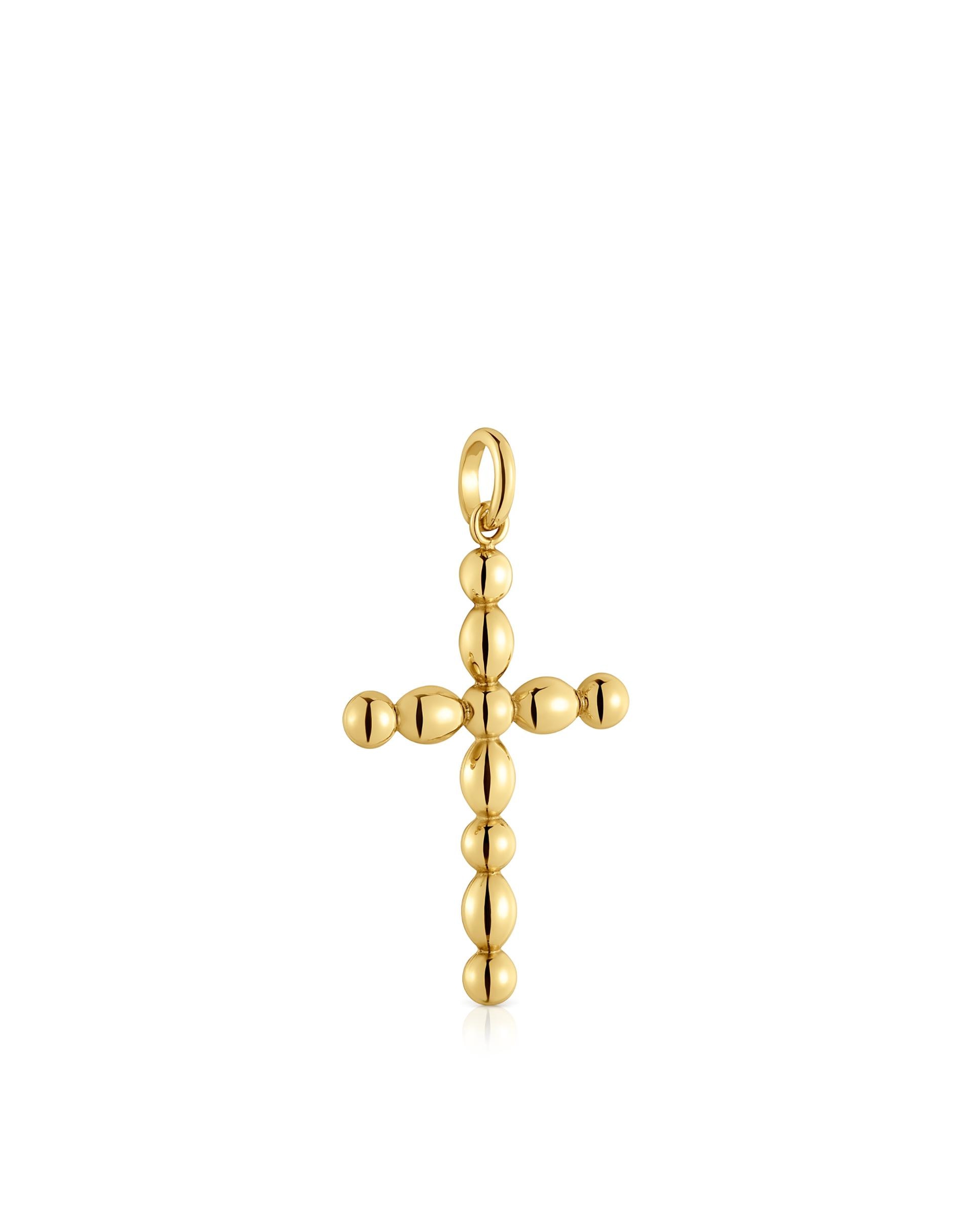 Pingente Basics Grande com Cruz de Ouro Ouro-2
