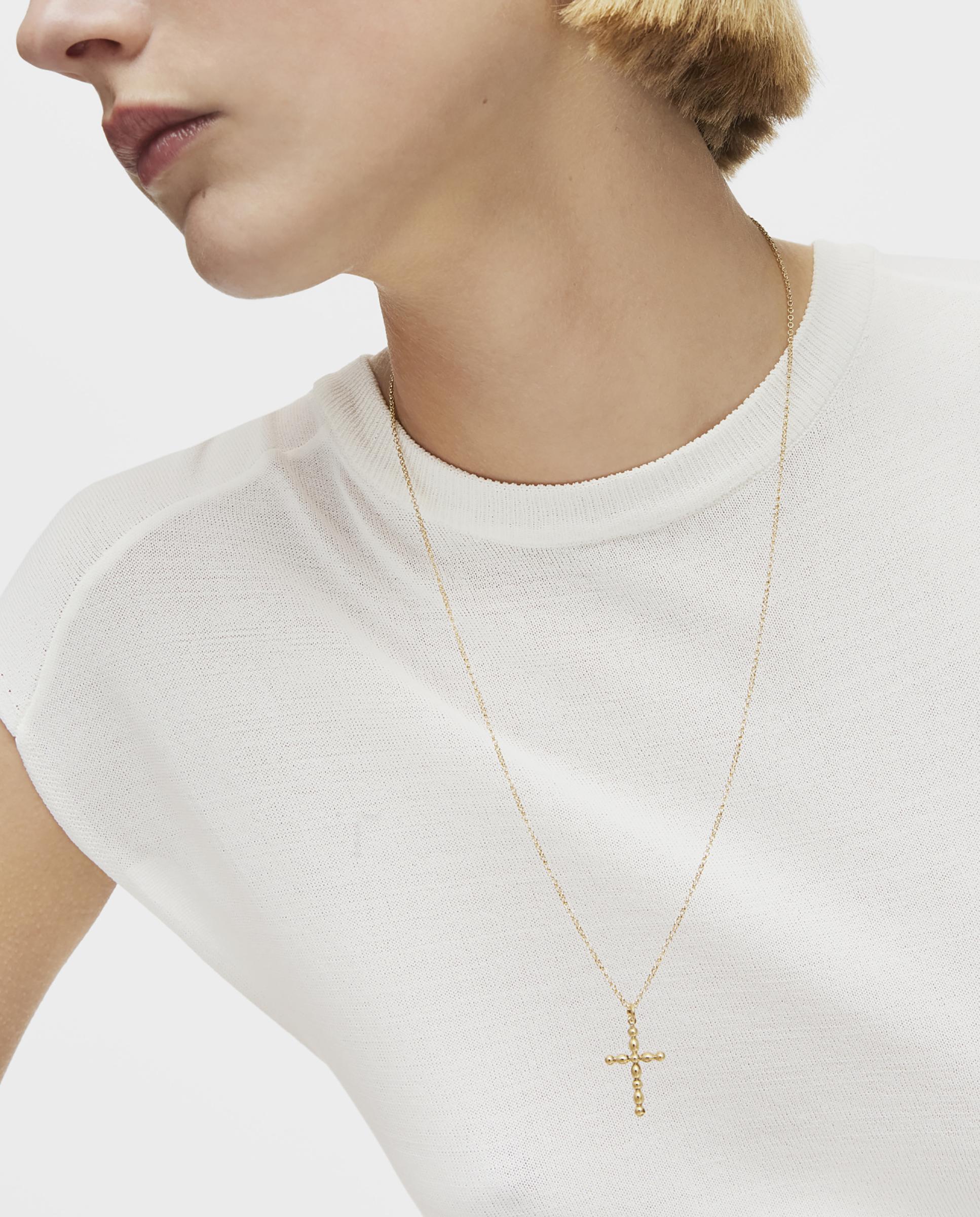 Pingente Basics Grande com Cruz de Ouro Ouro-4