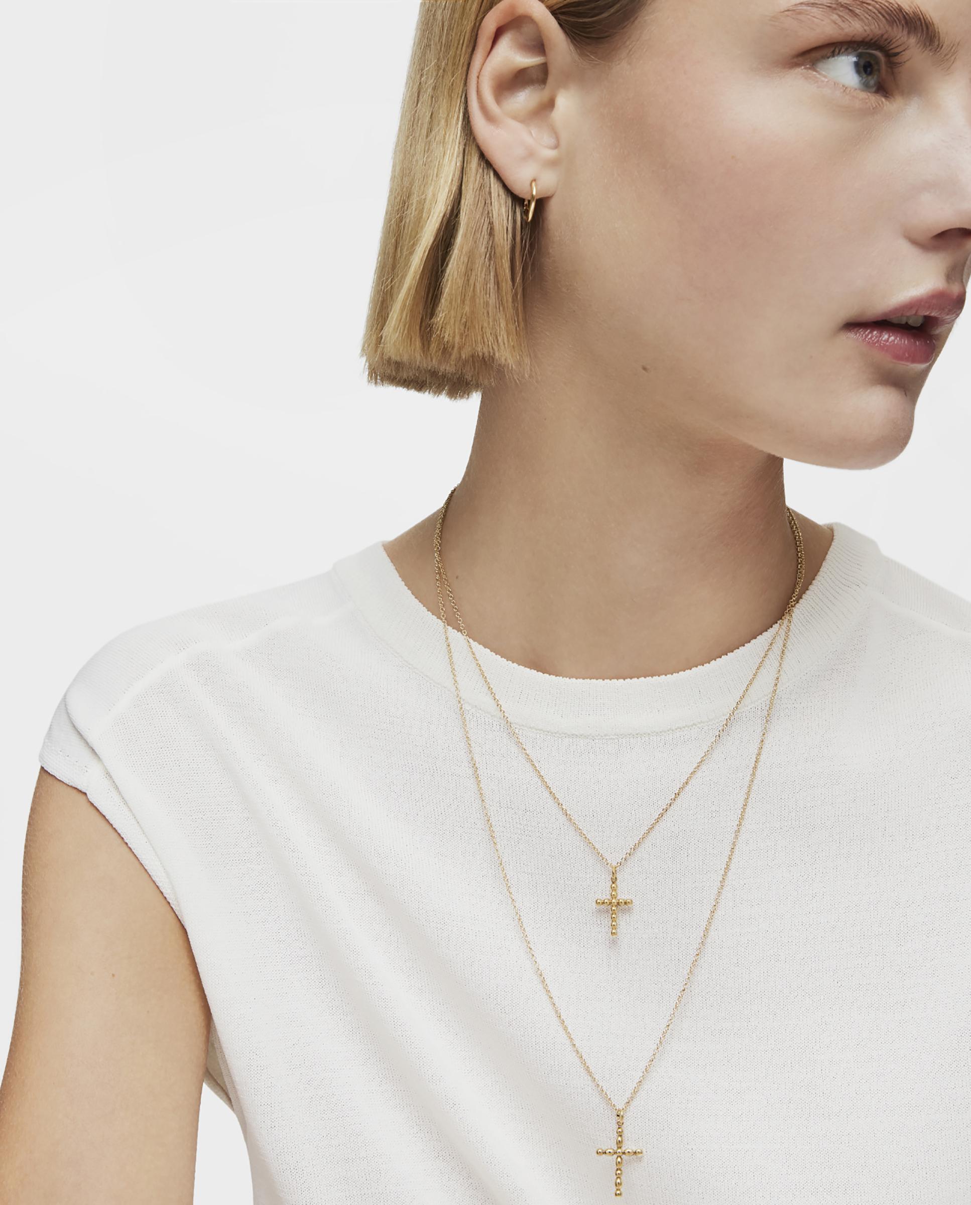 Pingente Basics Grande com Cruz de Ouro Ouro-5